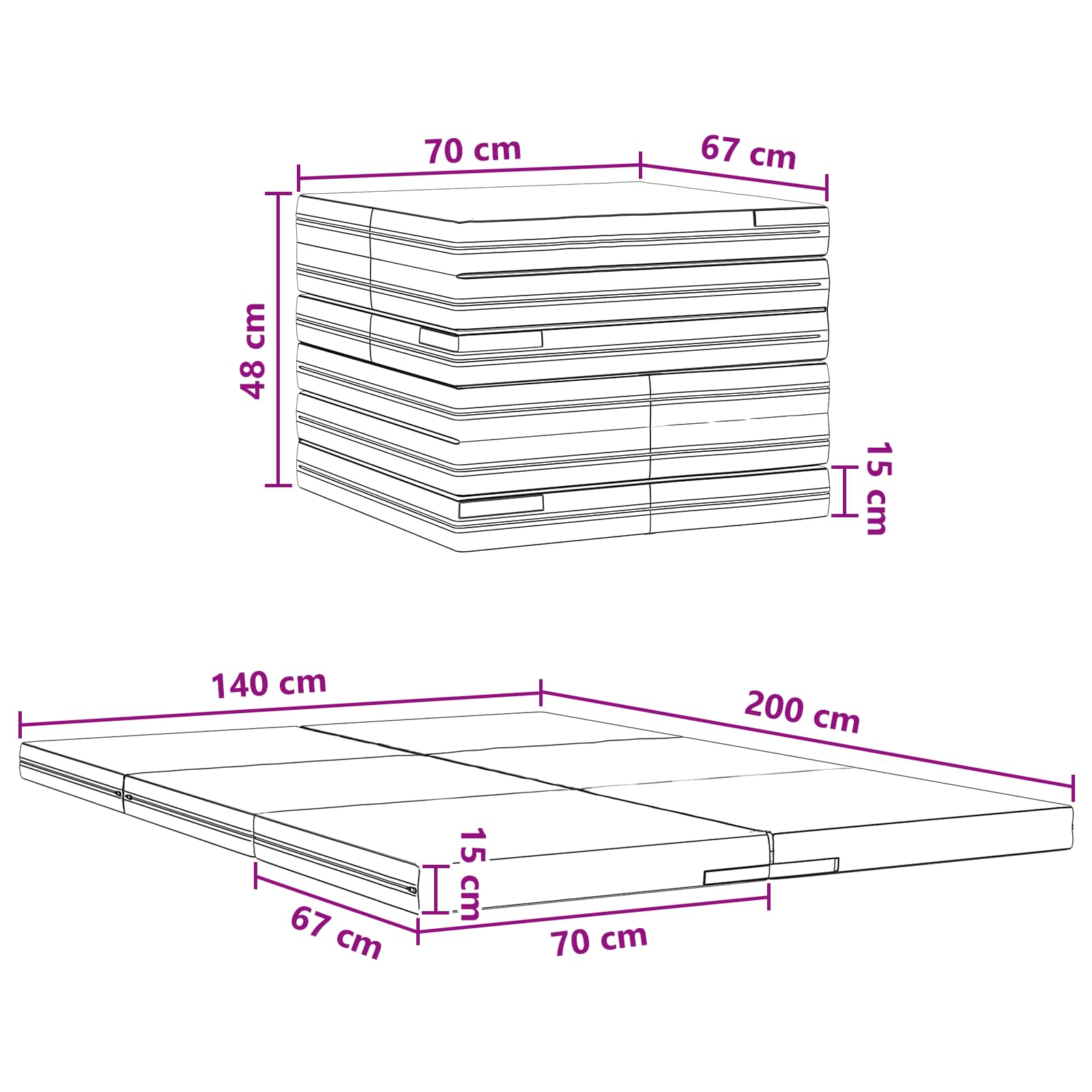 Sofa na razvlačenje 140 x 67 x 45 cm Tamnozelena
