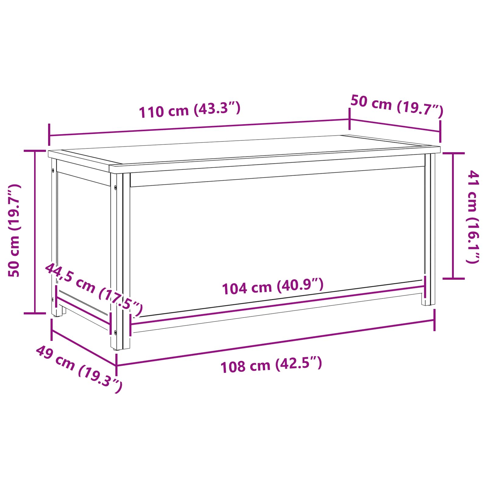 Kutija za spremanje Čvrsto Hrastovo Drvo
