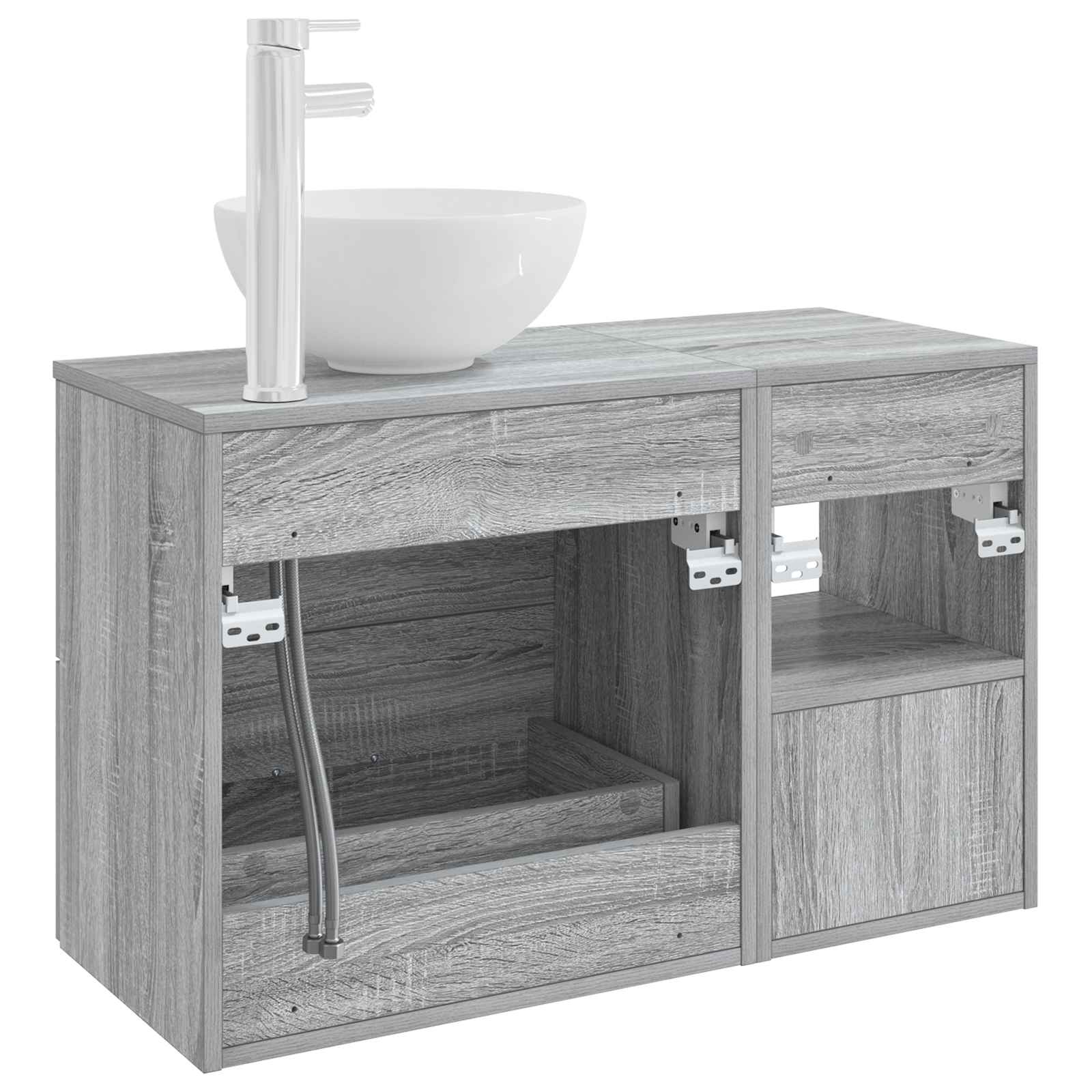 Set namještaja za kupaonicu 2 pcs Siva Sonoma Konstruirano drvo