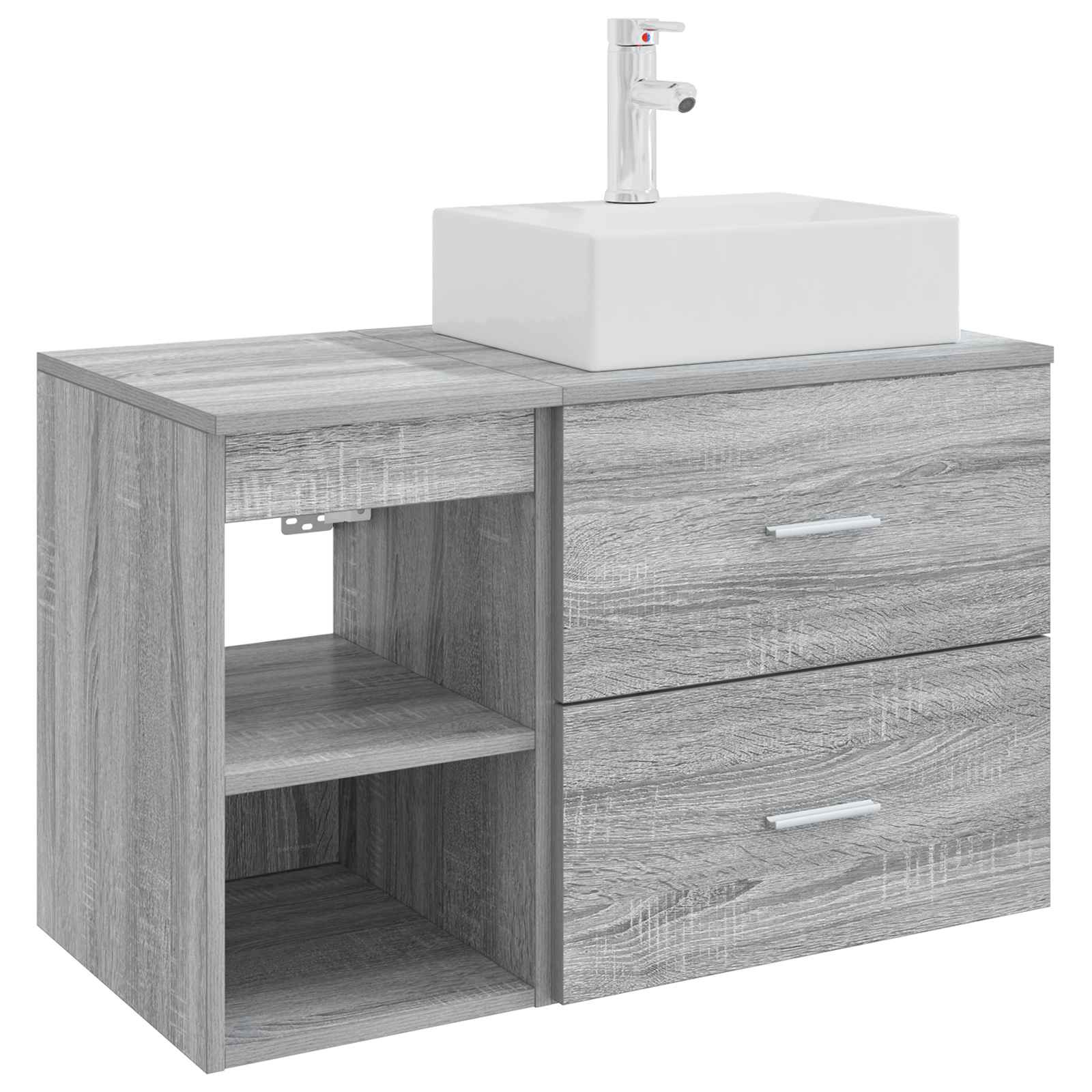 Set namještaja za kupaonicu 2 pcs Siva Sonoma Konstruirano drvo