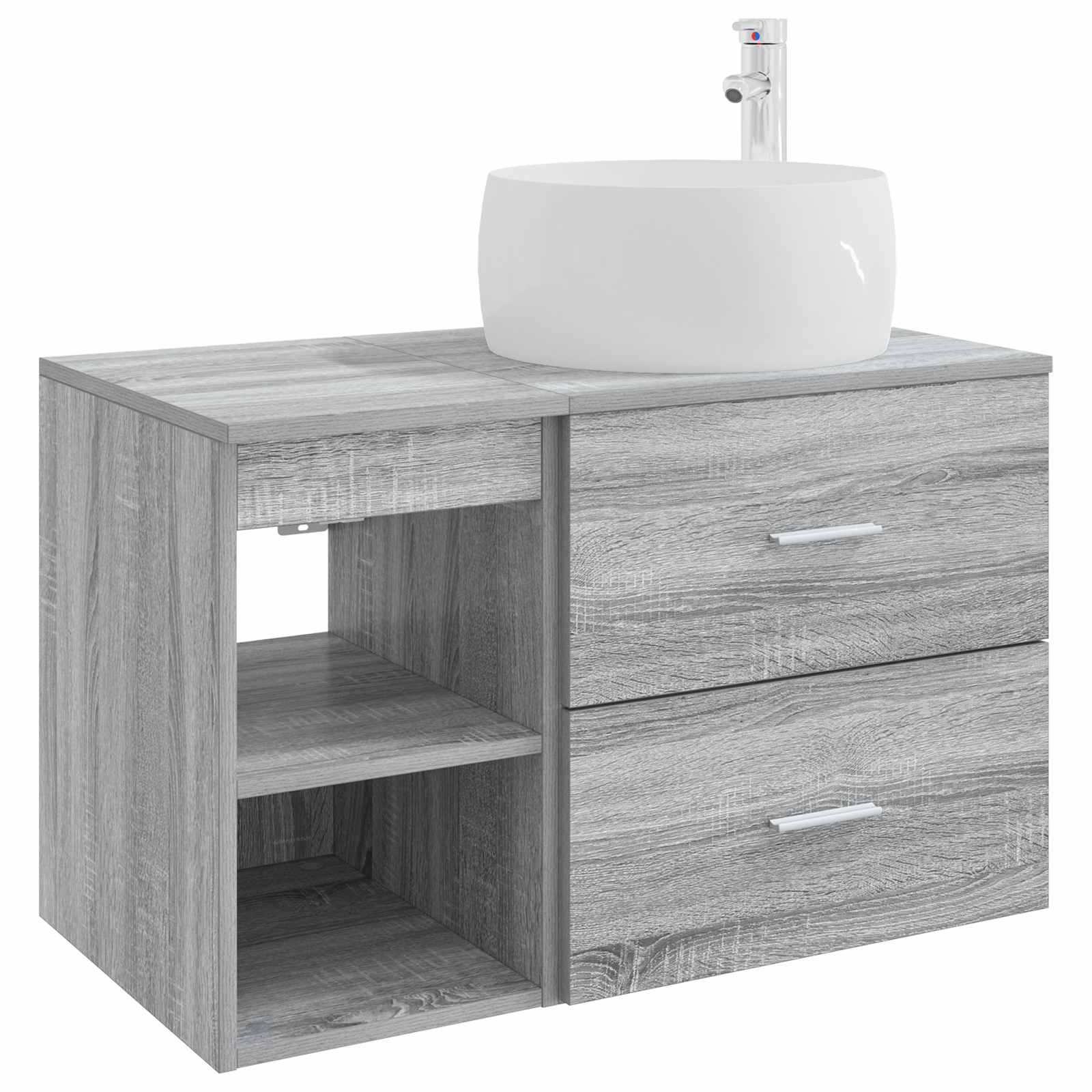 Set namještaja za kupaonicu 2 pcs Siva Sonoma Konstruirano drvo