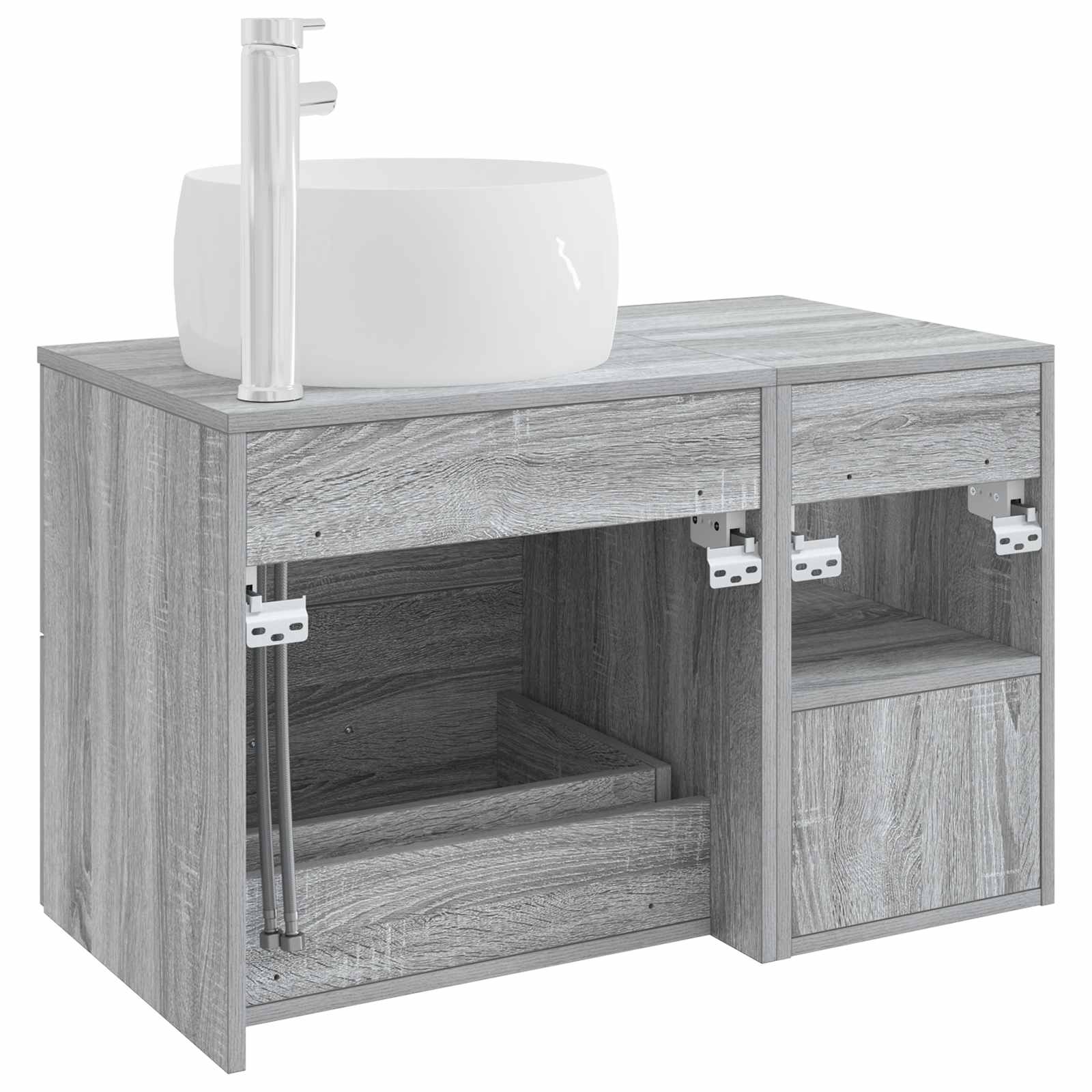 Set namještaja za kupaonicu 2 pcs Siva Sonoma Konstruirano drvo