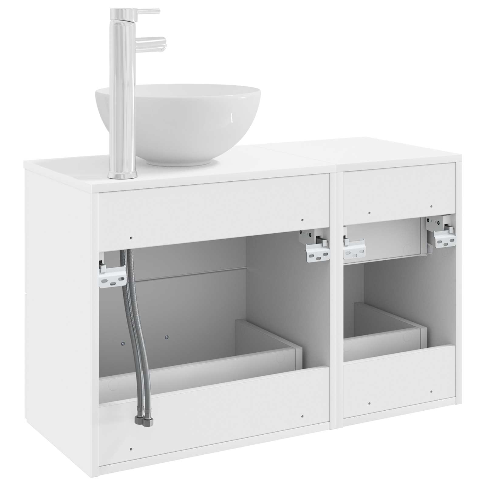 Set namještaja za kupaonicu 2 pcs Bijela Konstruirano drvo