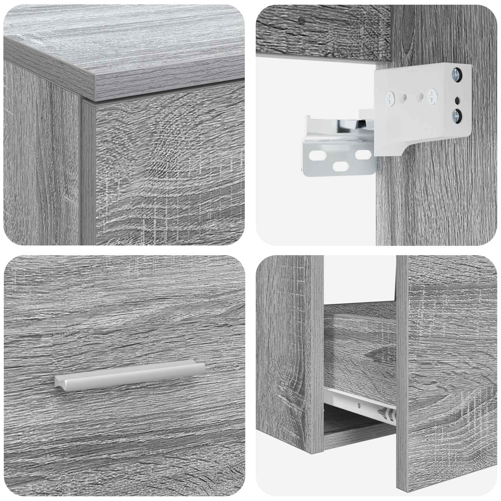 Set namještaja za kupaonicu 2 pcs Siva Sonoma Konstruirano drvo