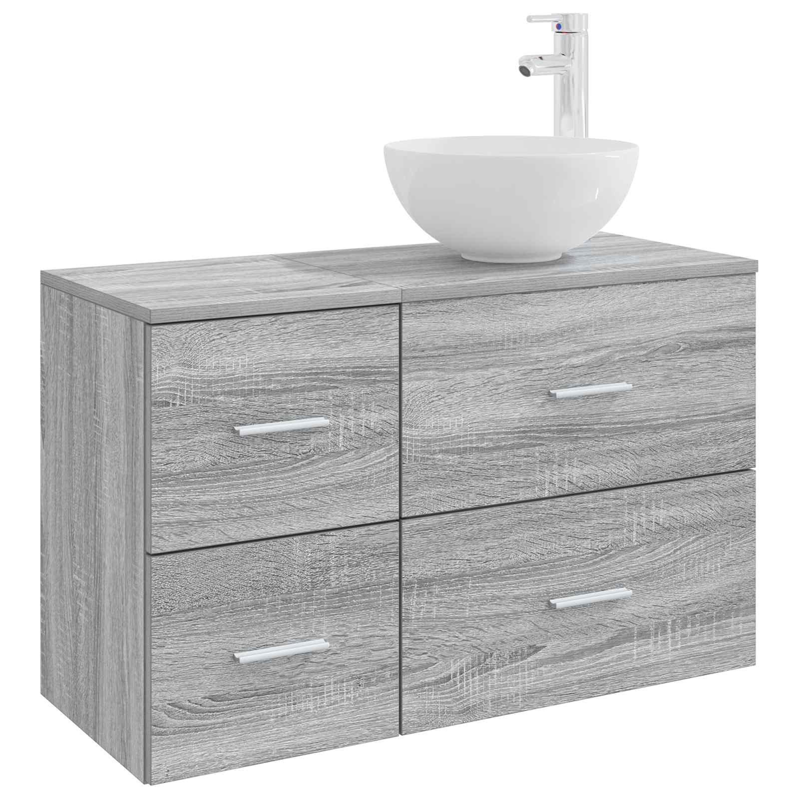 Set namještaja za kupaonicu 2 pcs Siva Sonoma Konstruirano drvo