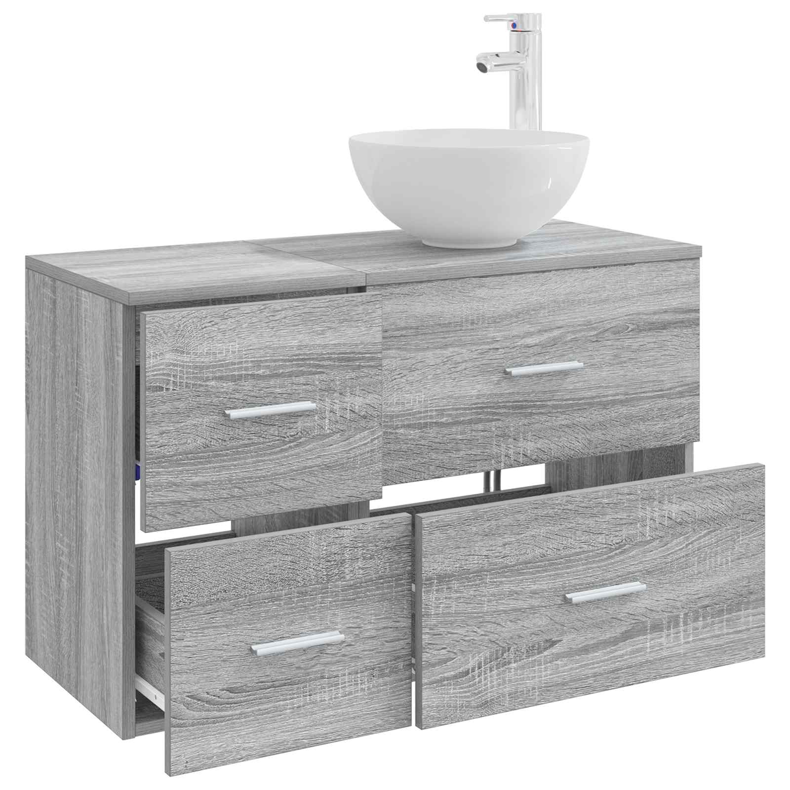 Set namještaja za kupaonicu 2 pcs Siva Sonoma Konstruirano drvo