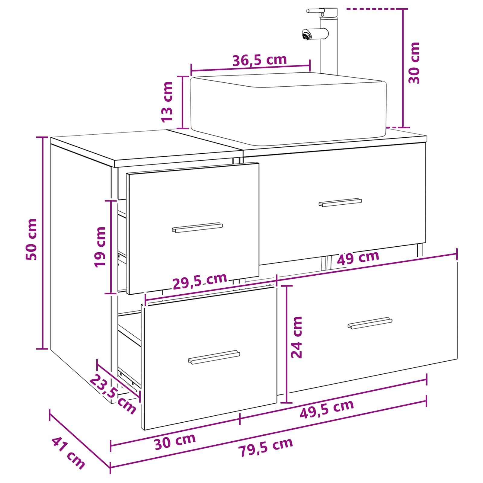 Set namještaja za kupaonicu 2 pcs Hrast sonoma