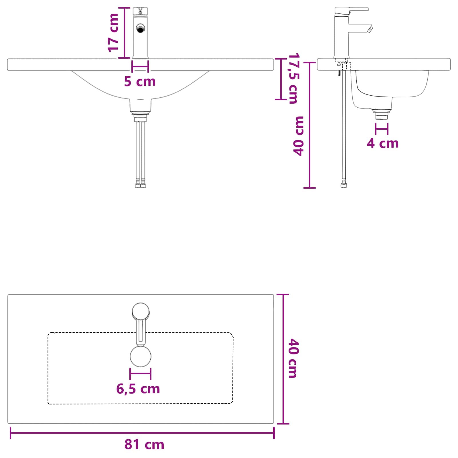 Set namještaja za kupaonicu Staro drvo 81 x 40 x 84,5 cm