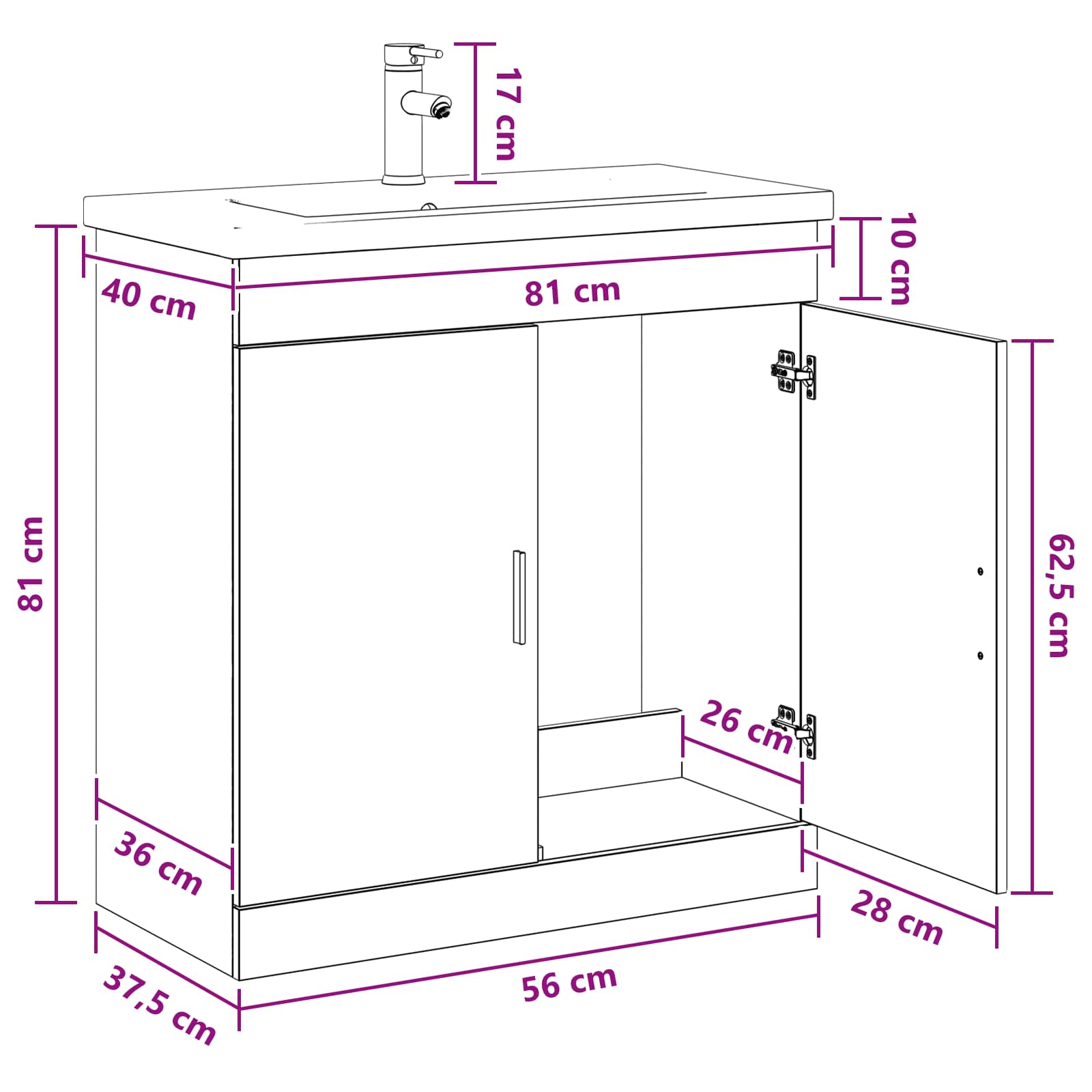 Set namještaja za kupaonicu Betonska siva 81 x 40 x 84,5 cm