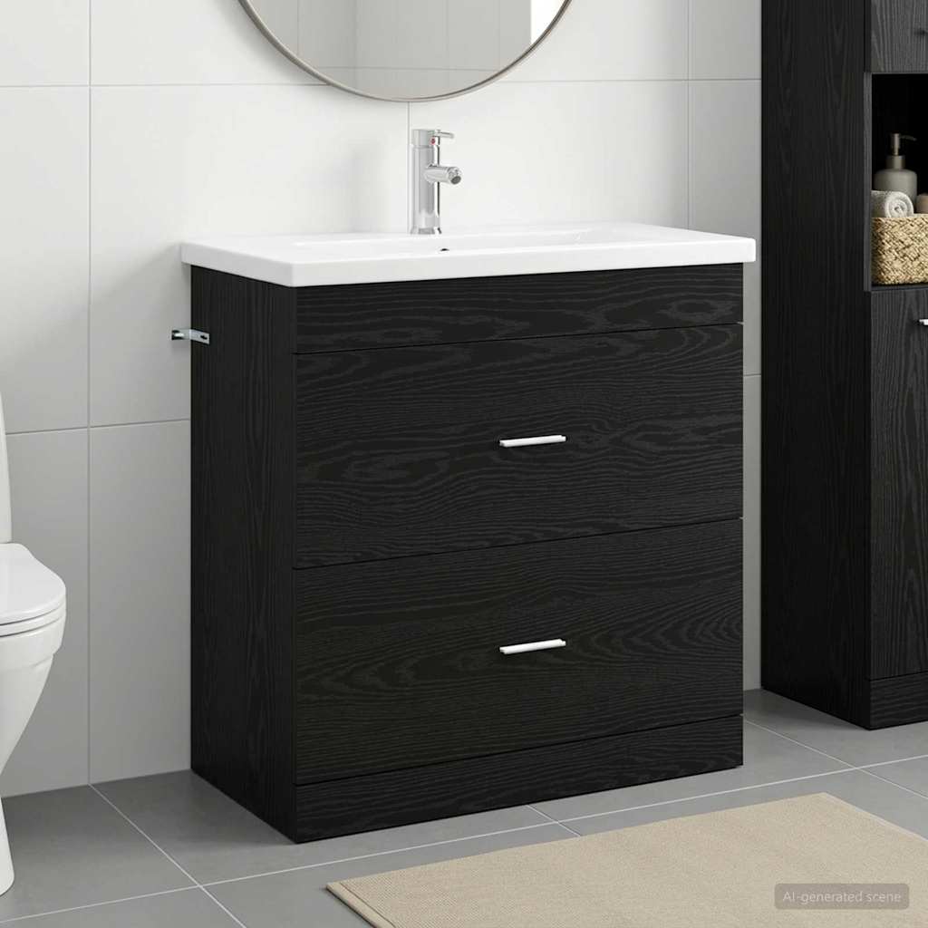 Set namještaja za kupaonicu Crni hrast 81 x 40 x 84,5 cm