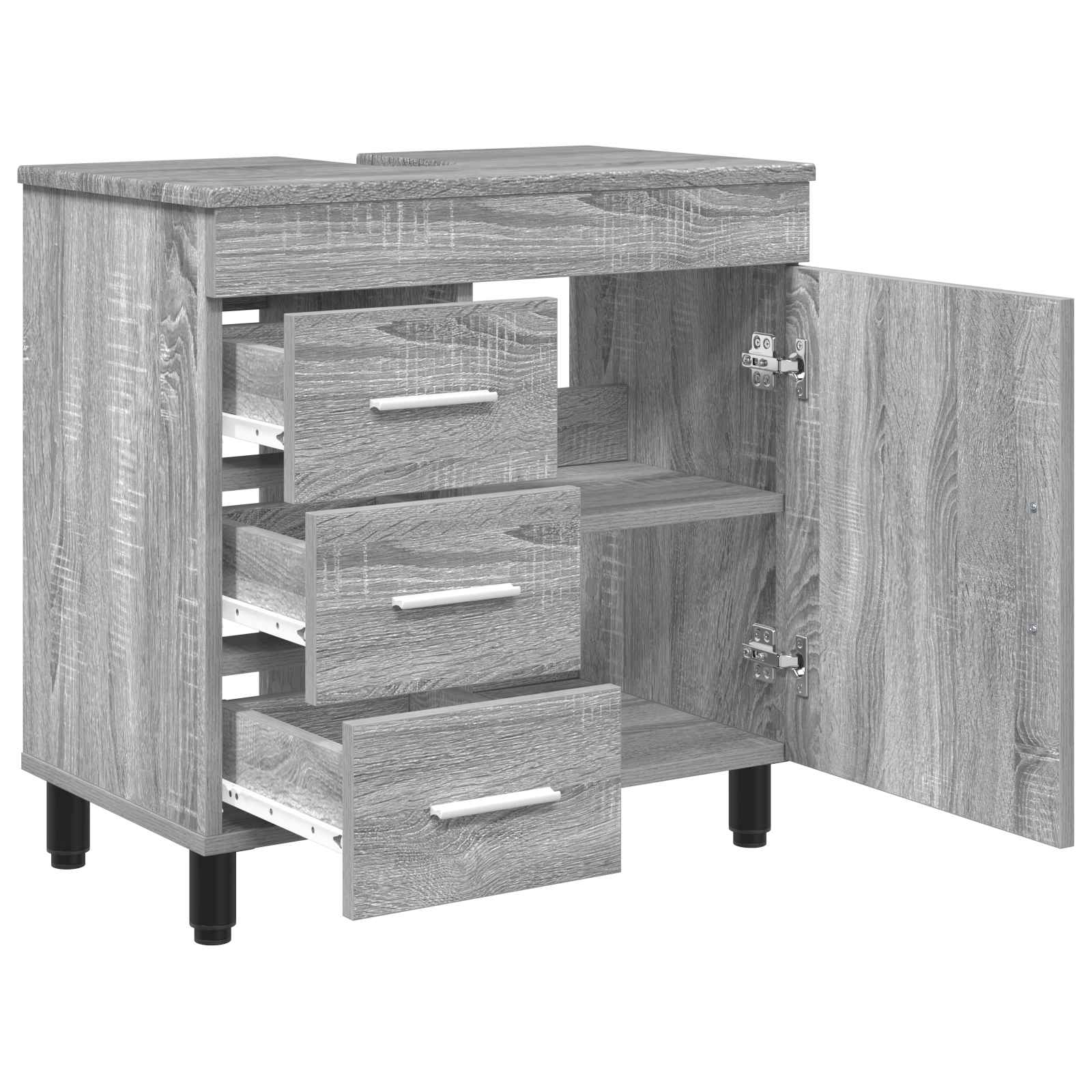 Toaletna jedinica Siva Sonoma 60 x 35 x 60 cm Konstruirano drvo
