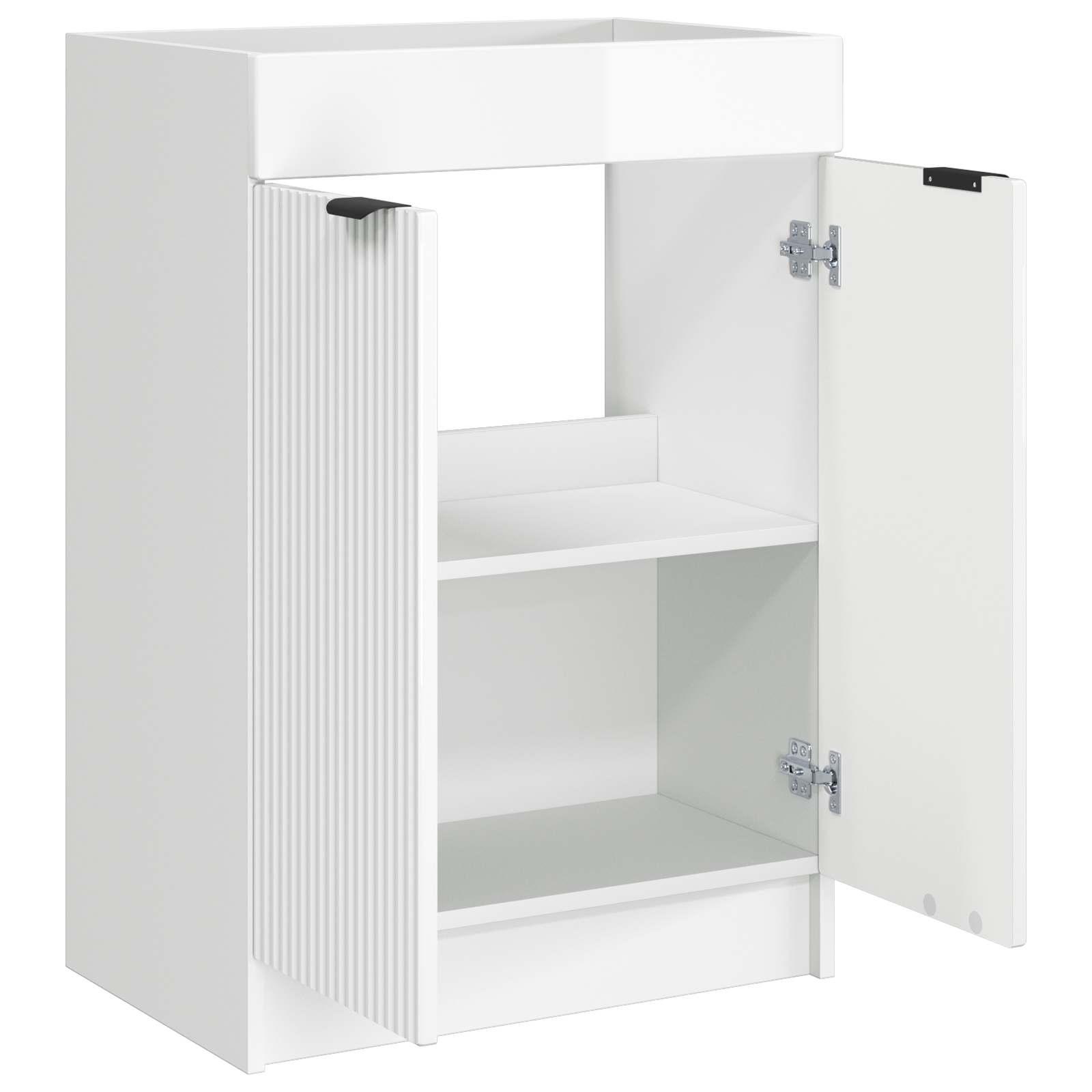 Ormarić ispod umivaonika Bijela visokog sjaja 56 x 37,5 x 81 cm