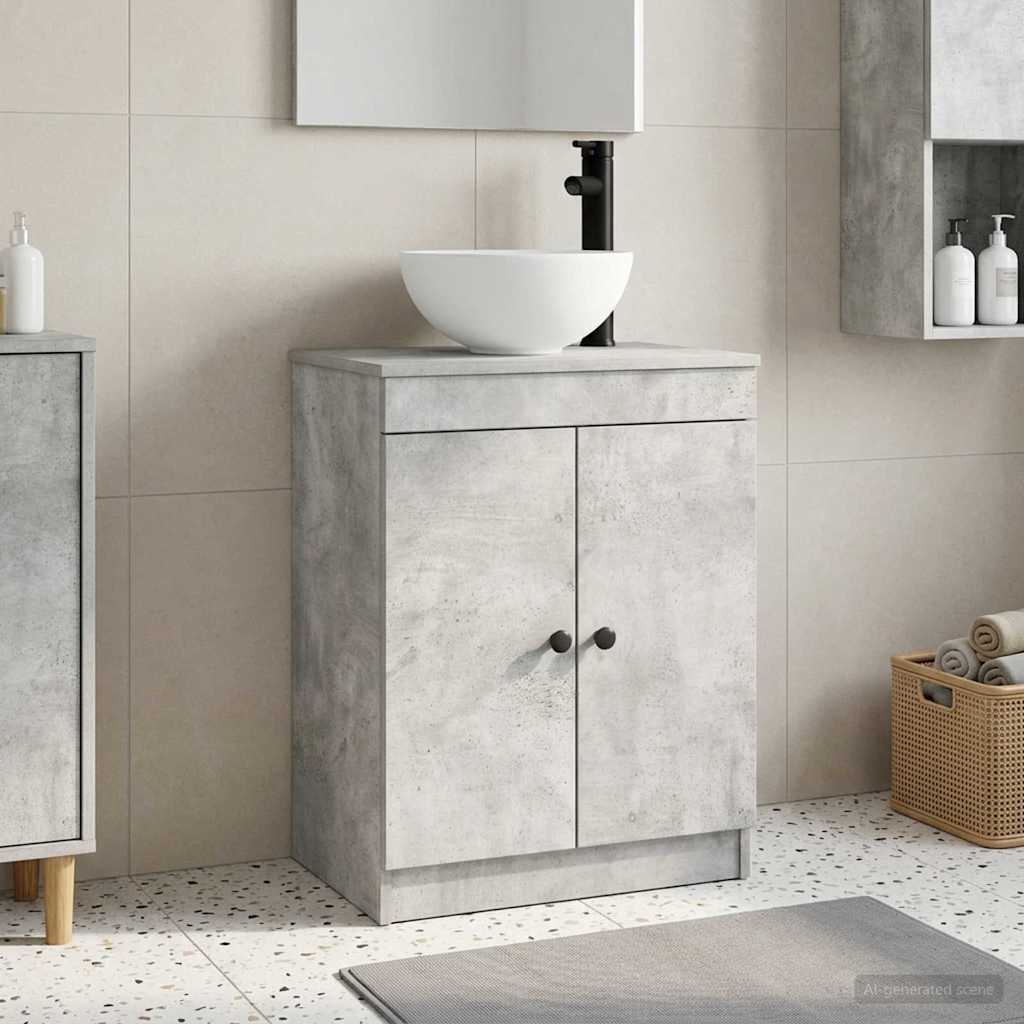 Kupaonski umivaonik s sudoperom Betonska siva 54 x 35 x 83 cm