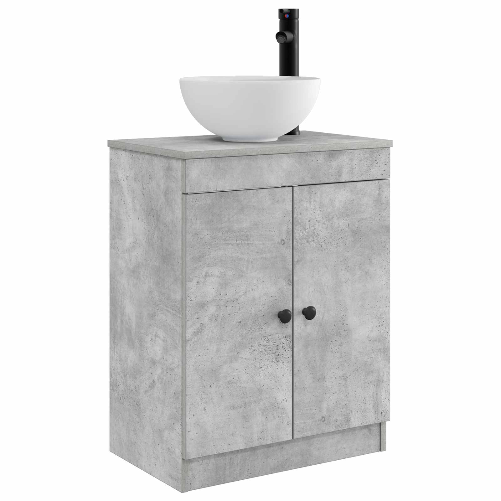 Kupaonski umivaonik s sudoperom Betonska siva 54 x 35 x 83 cm