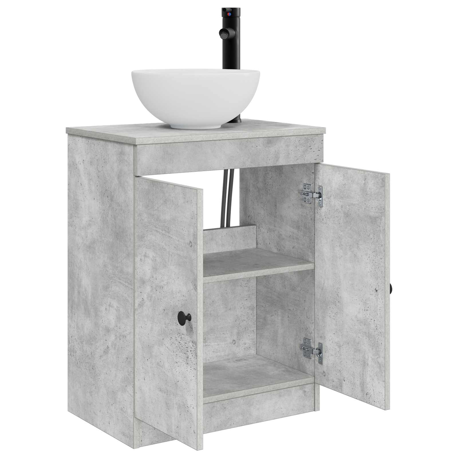 Kupaonski umivaonik s sudoperom Betonska siva 54 x 35 x 83 cm