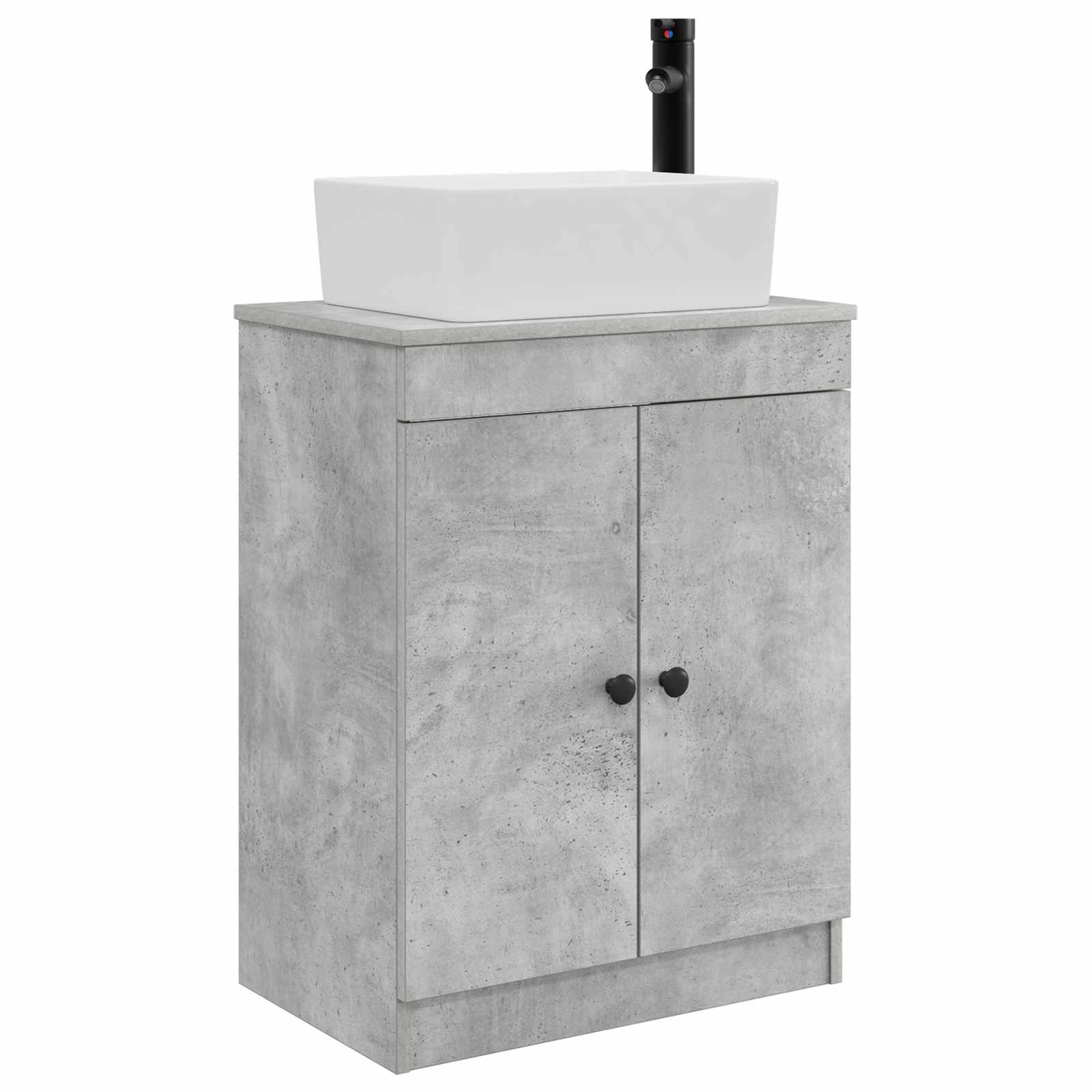 Kupaonski umivaonik s sudoperom Betonska siva 54 x 35 x 83 cm