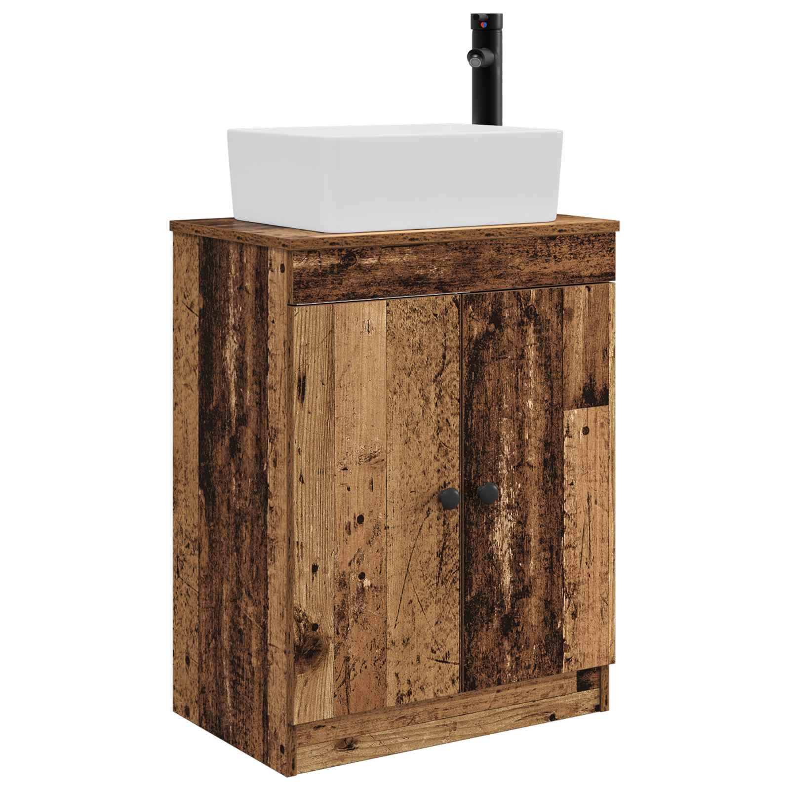 Kupaonski umivaonik s sudoperom Staro drvo 54 x 35 x 83 cm