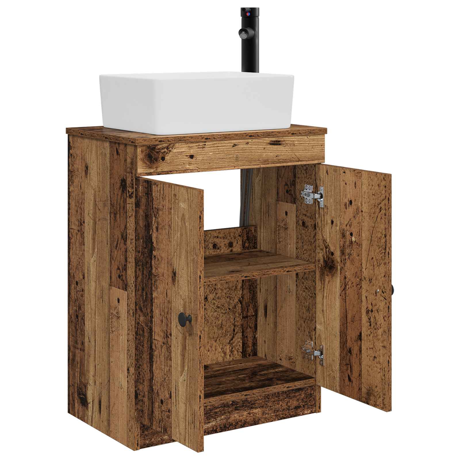 Kupaonski umivaonik s sudoperom Staro drvo 54 x 35 x 83 cm