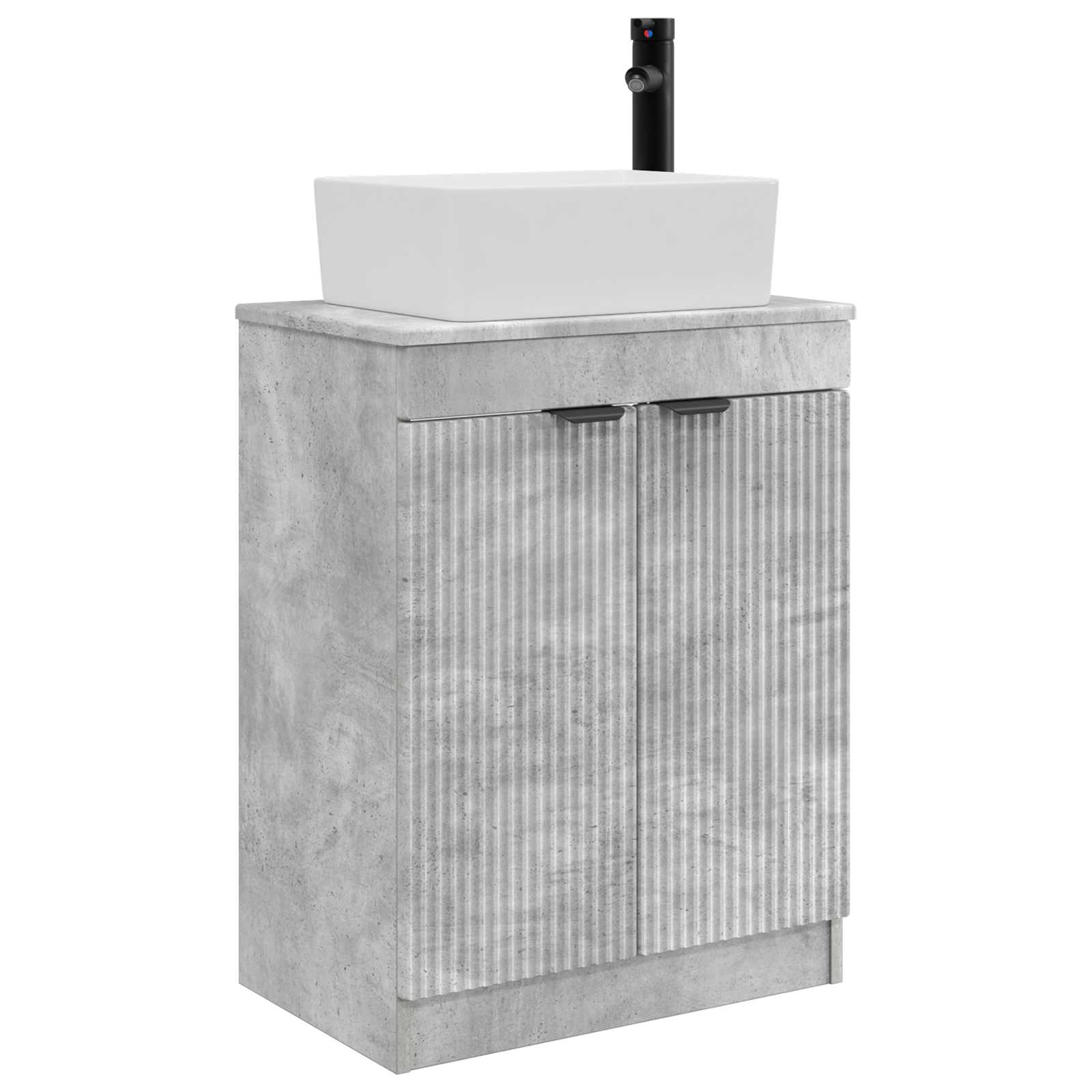 Kupaonski umivaonik s sudoperom Betonska siva 54 x 35 x 83 cm