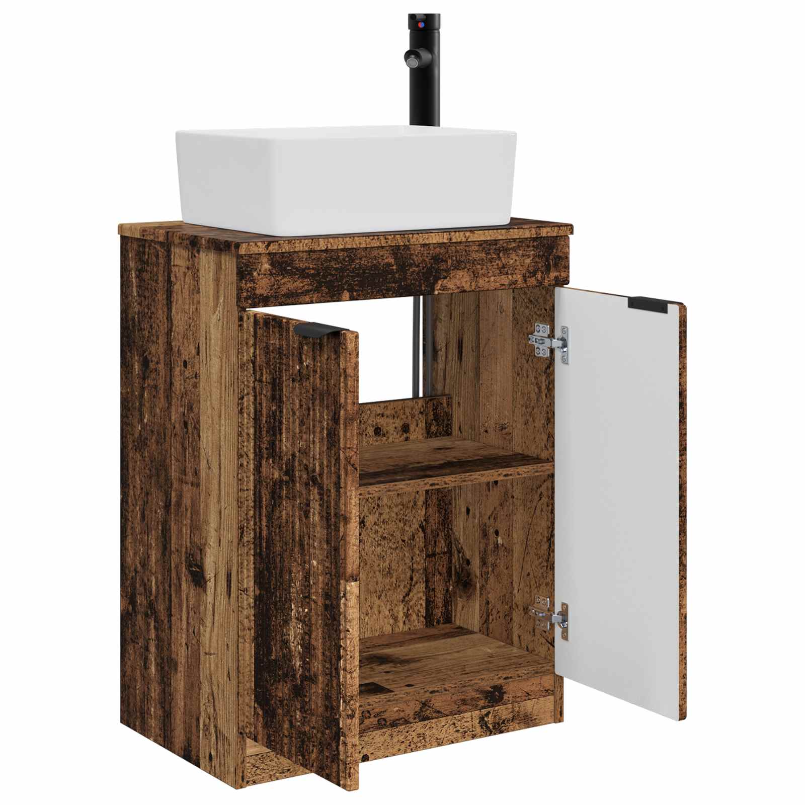 Kupaonski umivaonik s sudoperom Staro drvo 54 x 35 x 83 cm