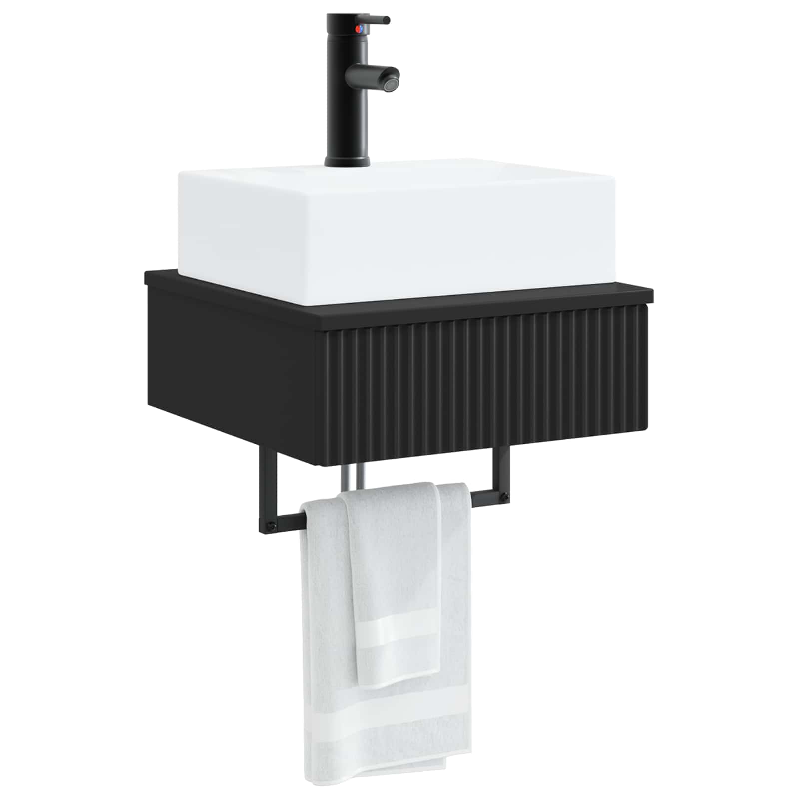 Zidni sudoper Crna 40 x 41 x 39 cm Konstruirano drvo