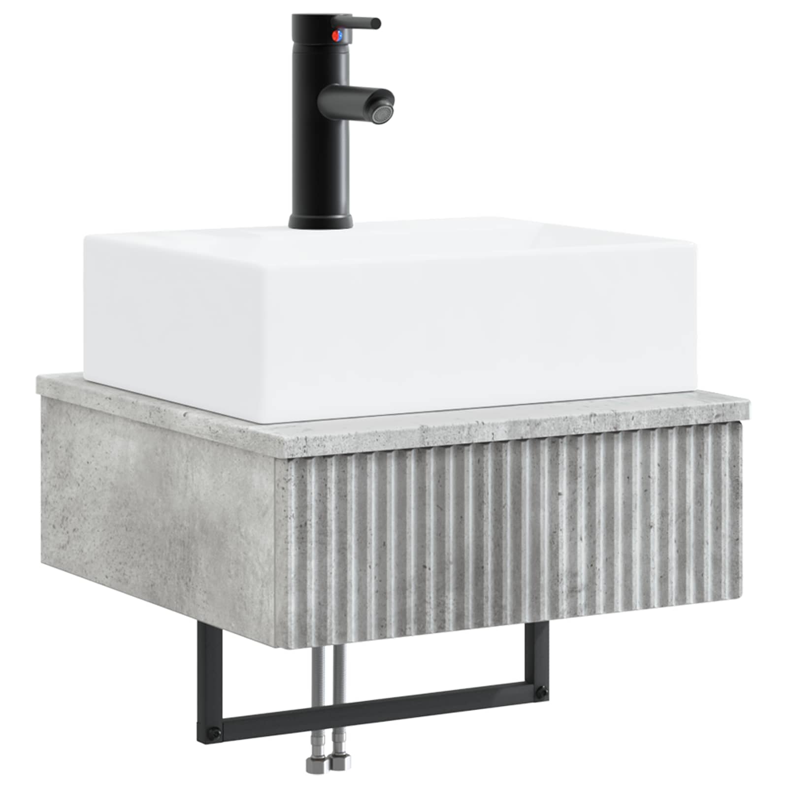 Zidni sudoper Betonska siva 40 x 41 x 39 cm Konstruirano drvo