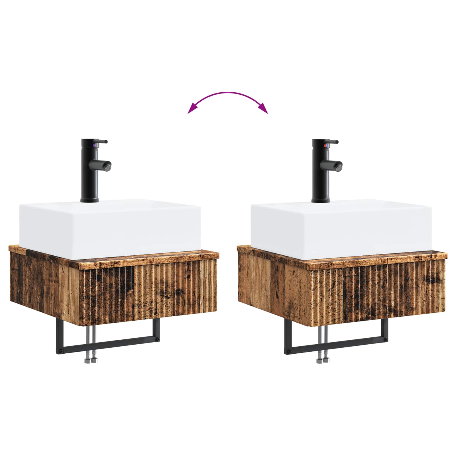 Zidni sudoper Staro drvo 40 x 41 x 39 cm Konstruirano drvo