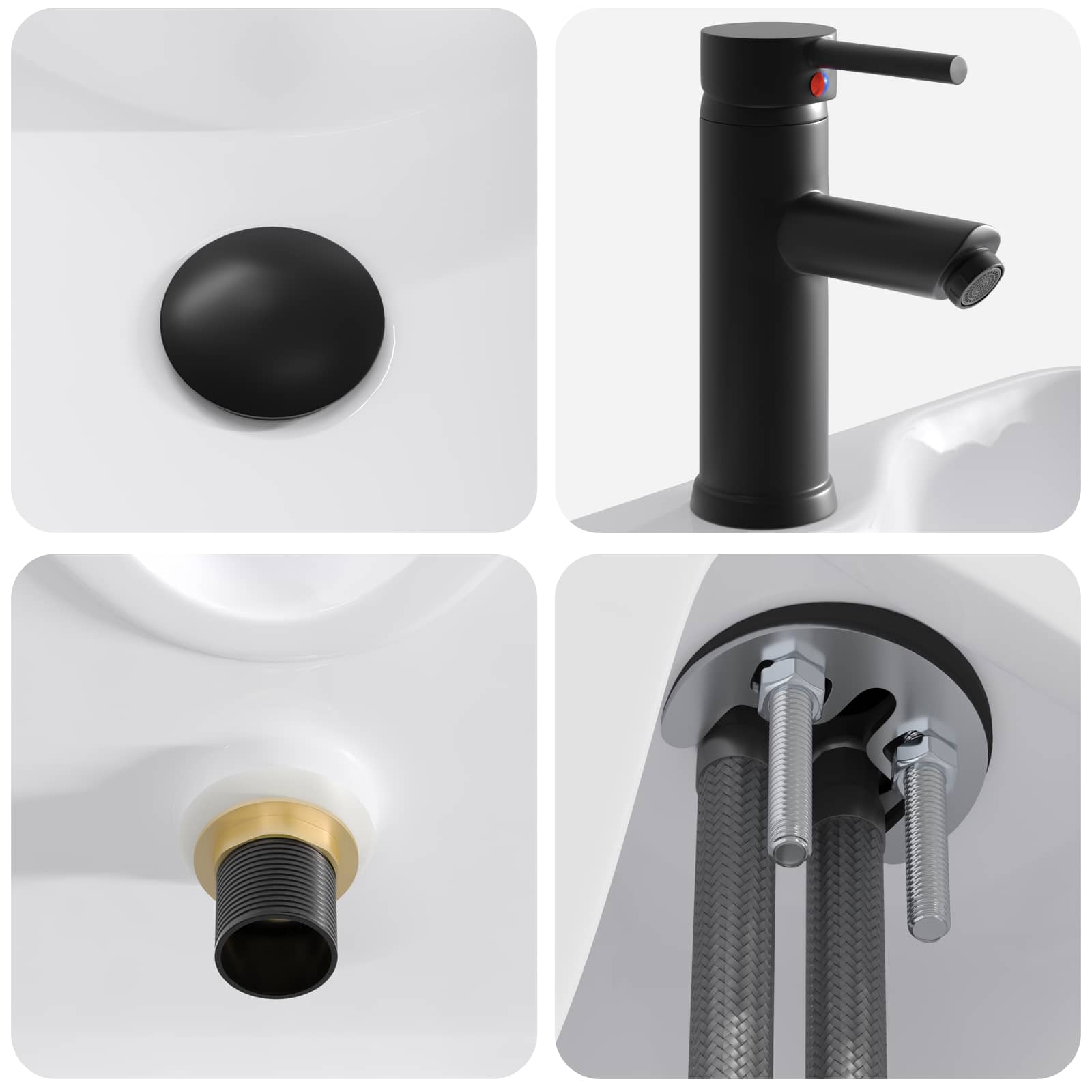 Umivaonik za kupaonicu Mat Crna 48,5 x 37,5 x 13 cm Metal
