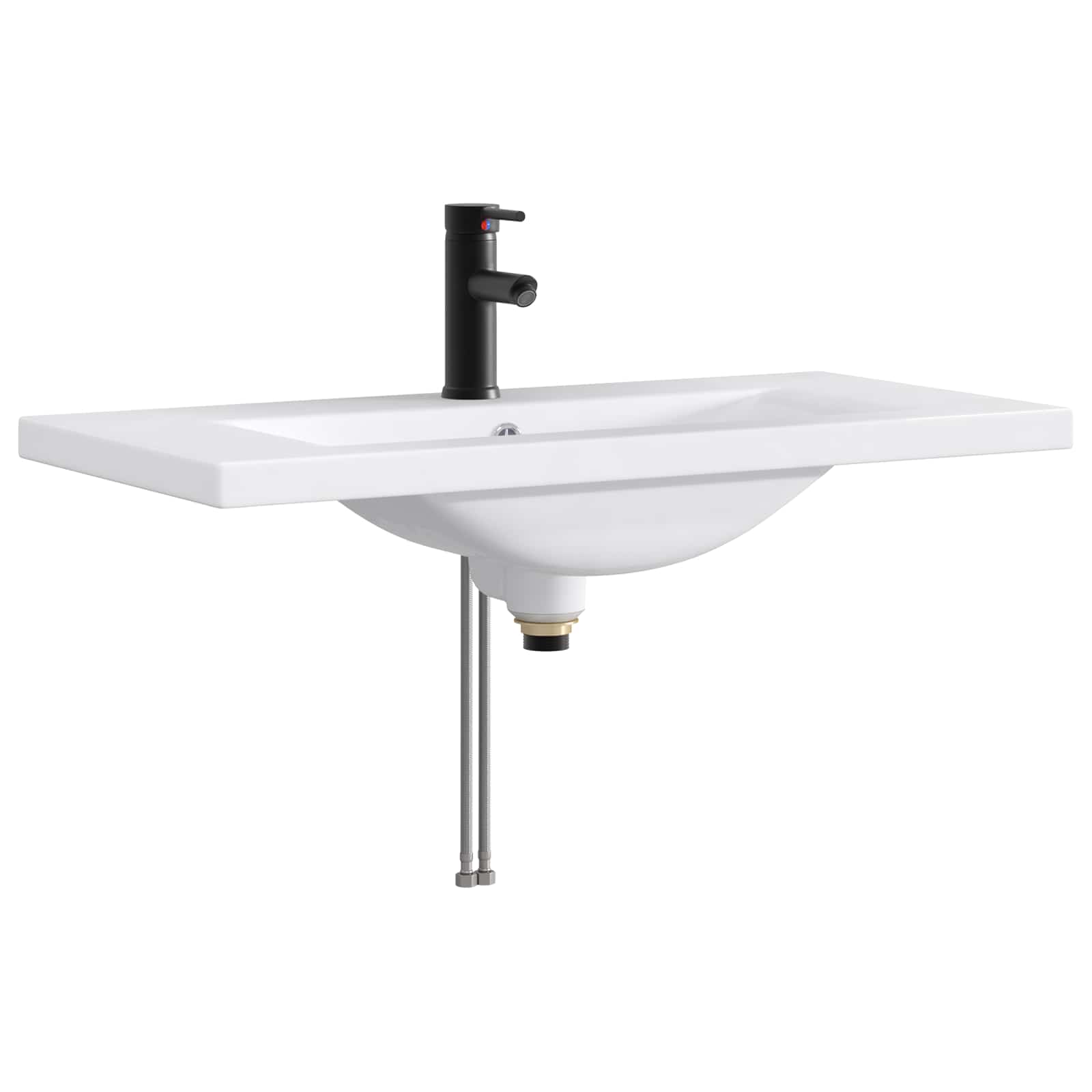 Umivaonik za kupaonicu Mat Crna 81 x 40 x 17,5 cm Metal