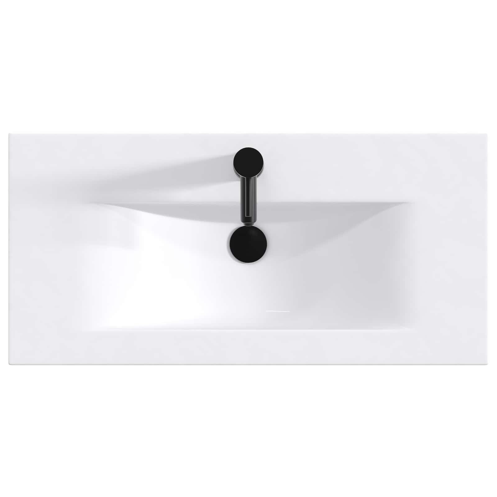 Umivaonik za kupaonicu Mat Crna 81 x 40 x 17,5 cm Metal