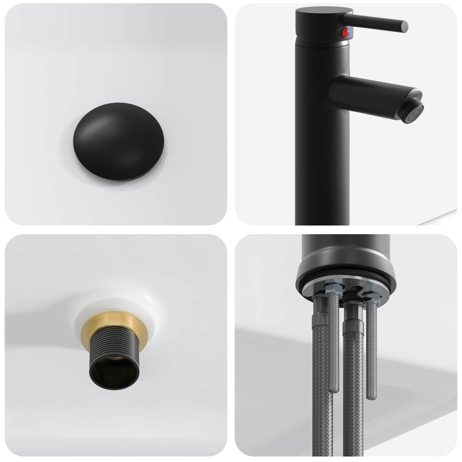 Umivaonik za kupaonicu Mat Crna 36,5 x 36,5 x 13 cm Metal