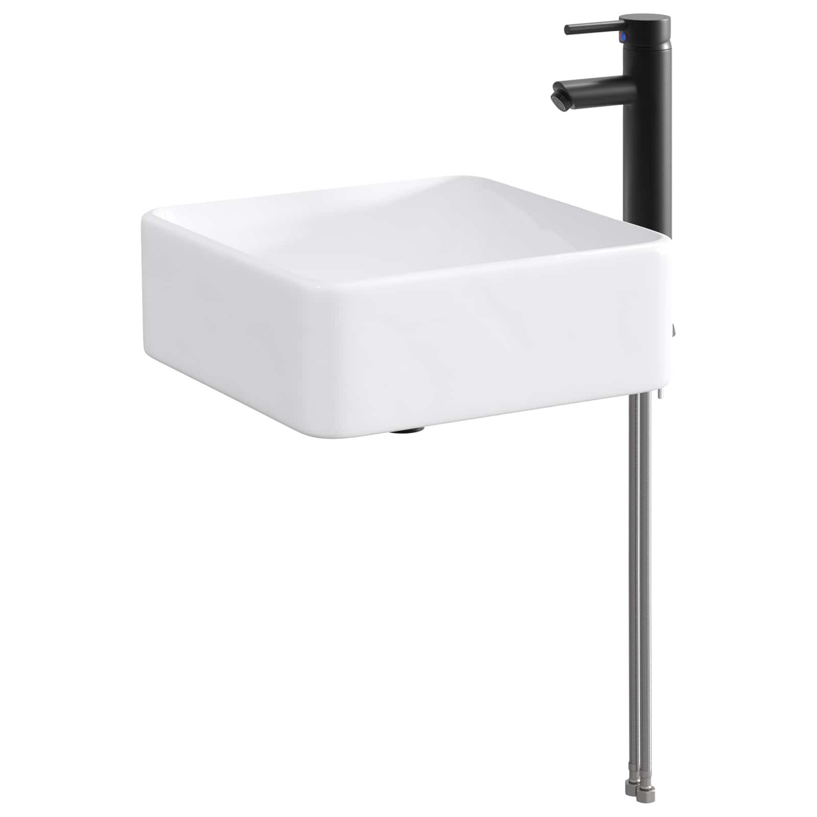 Umivaonik za kupaonicu Mat Crna 36,5 x 36,5 x 13 cm Metal