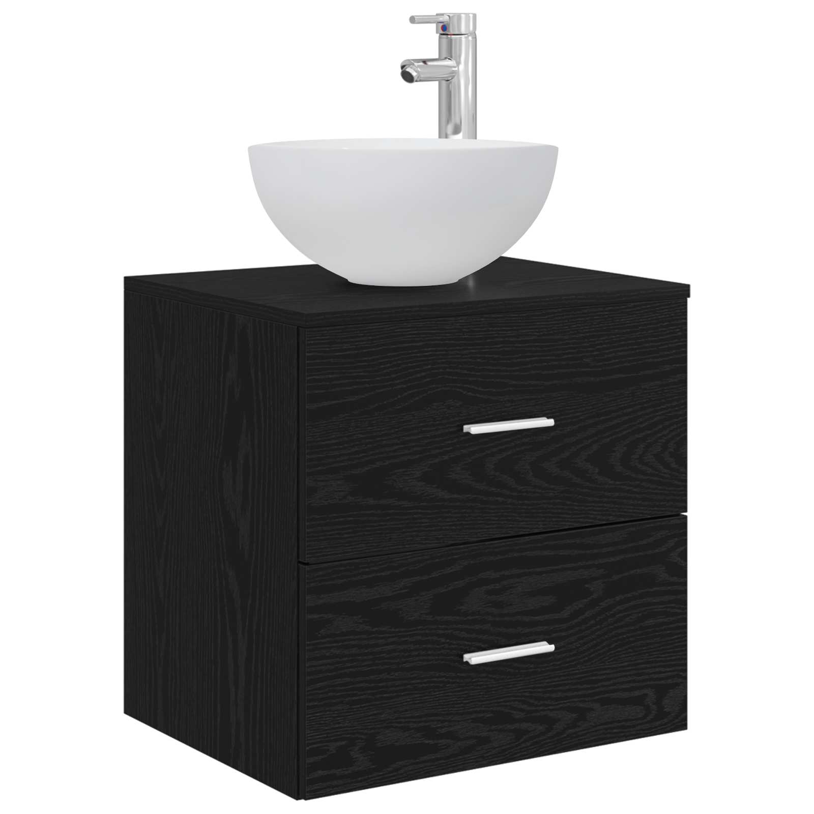 Umivaonik s montiranjem na zid Crni hrast 49,5 x 35 x 63 cm