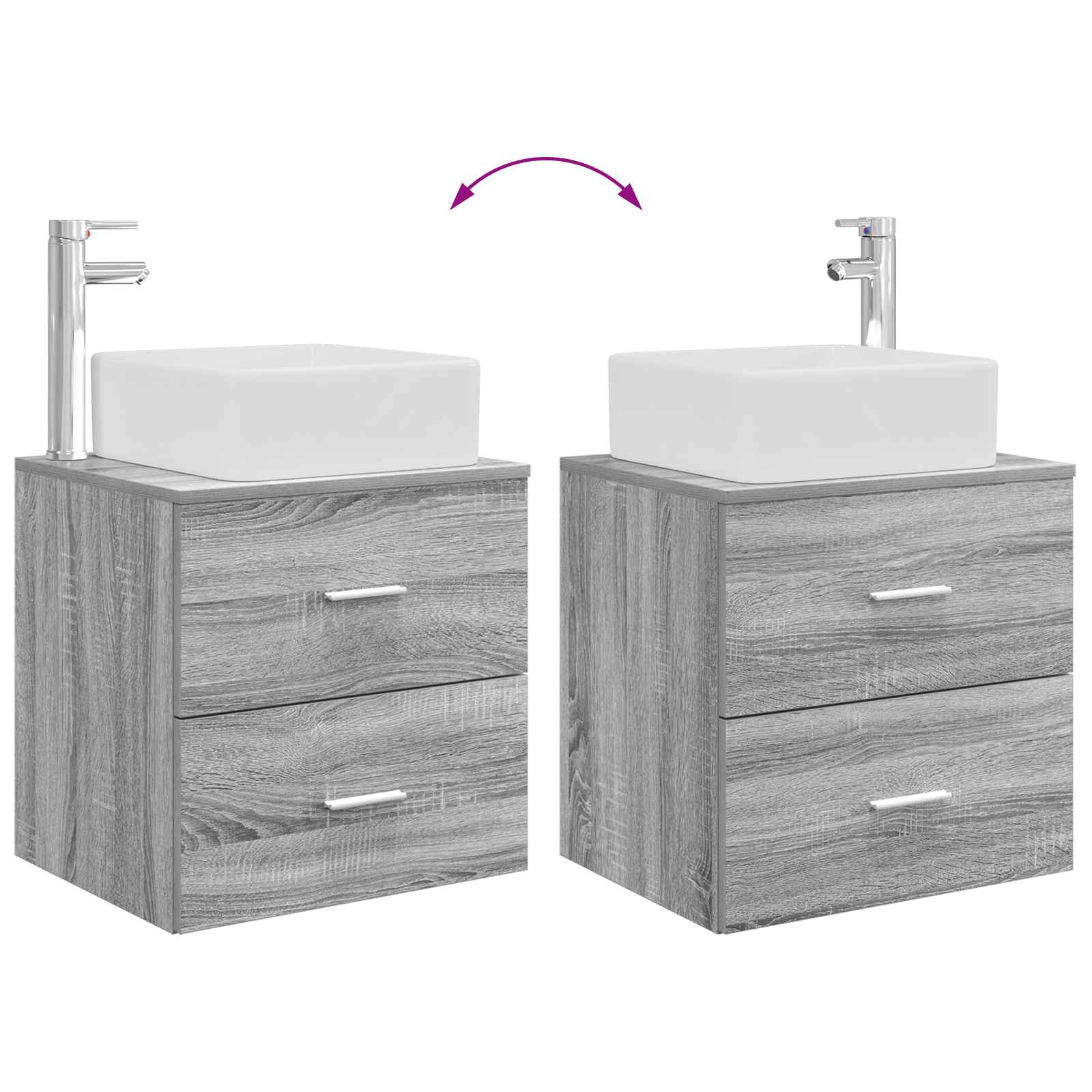 Umivaonik s policom Siva Sonoma 49,5 x 41 x 63 cm