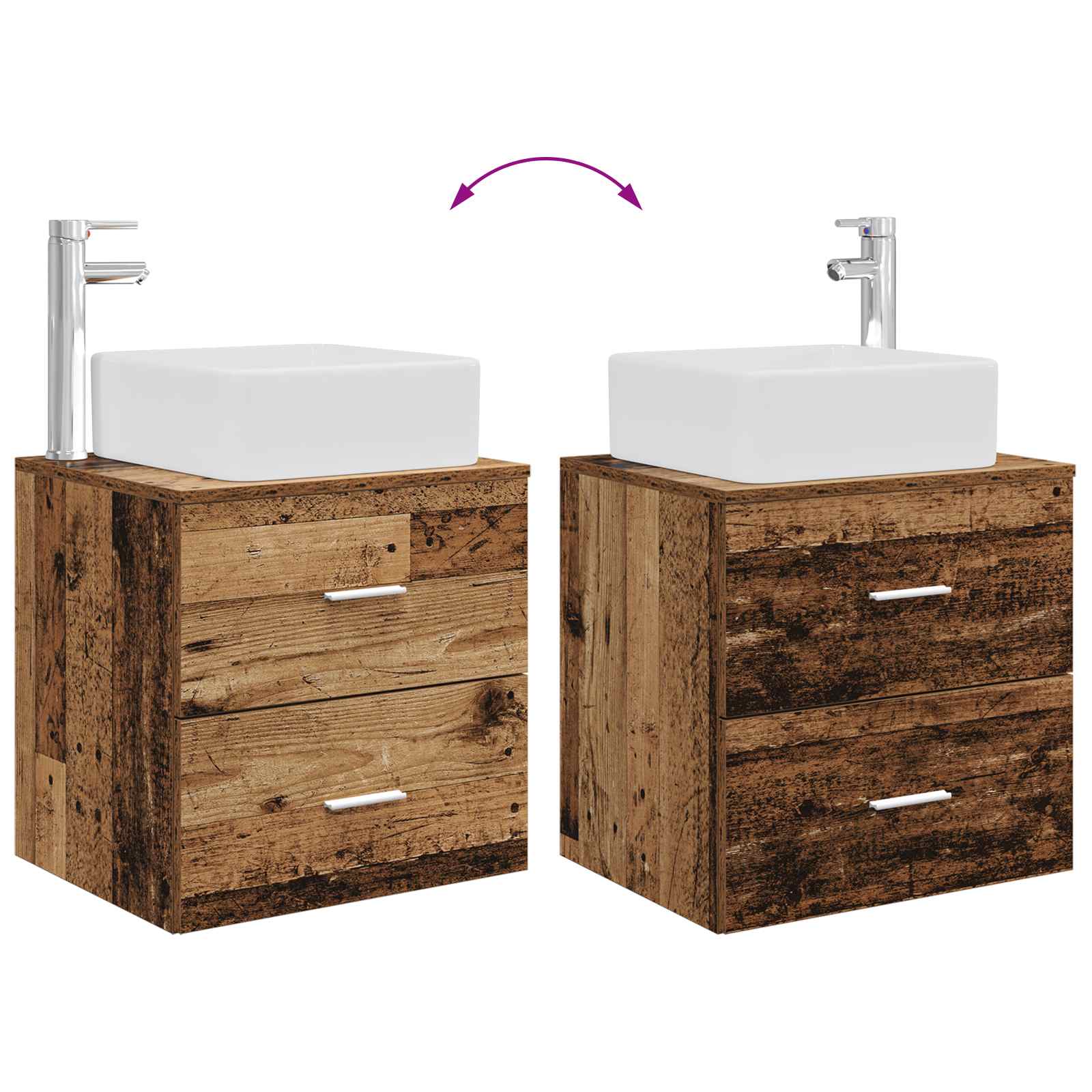 Umivaonik s policom Staro drvo 49,5 x 41 x 63 cm