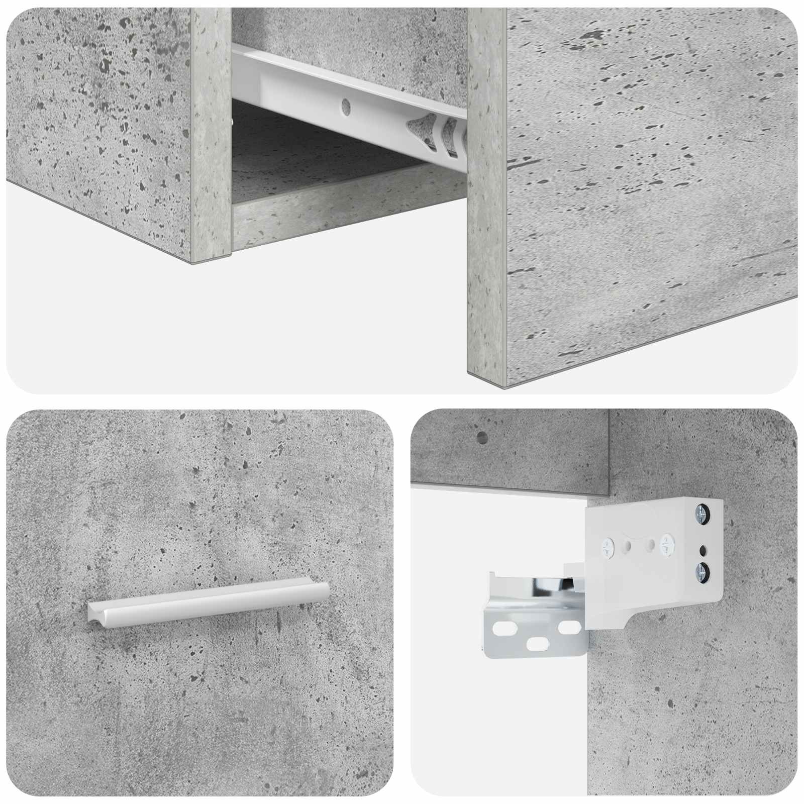 Umivaonik s policom Betonska siva 49,5 x 41 x 62,5 cm