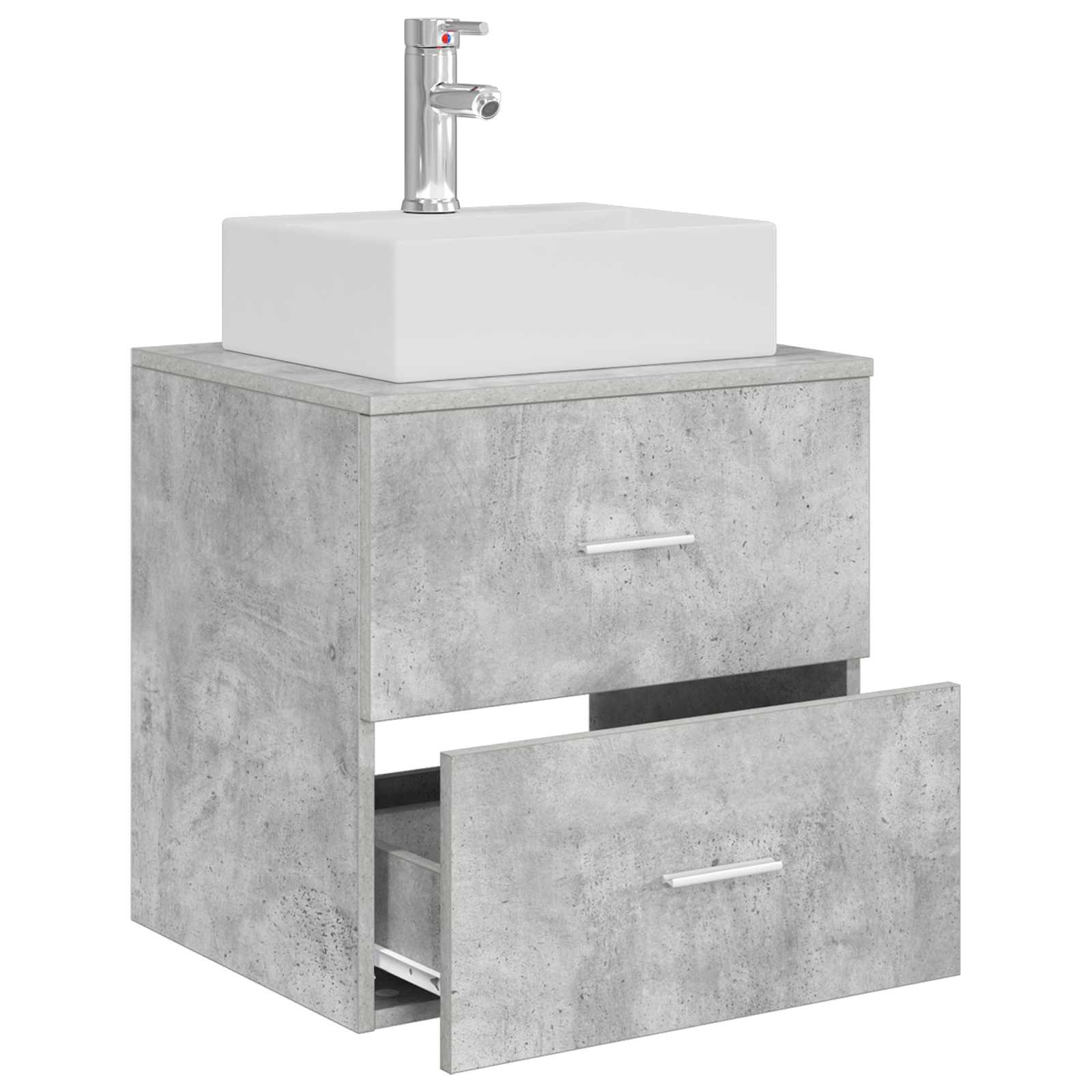 Umivaonik s policom Betonska siva 49,5 x 41 x 62,5 cm