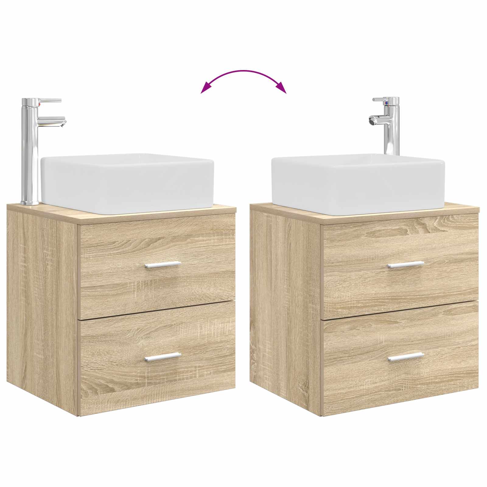 Umivaonik s policom Hrast sonoma 53 x 34,5 x 63 cm