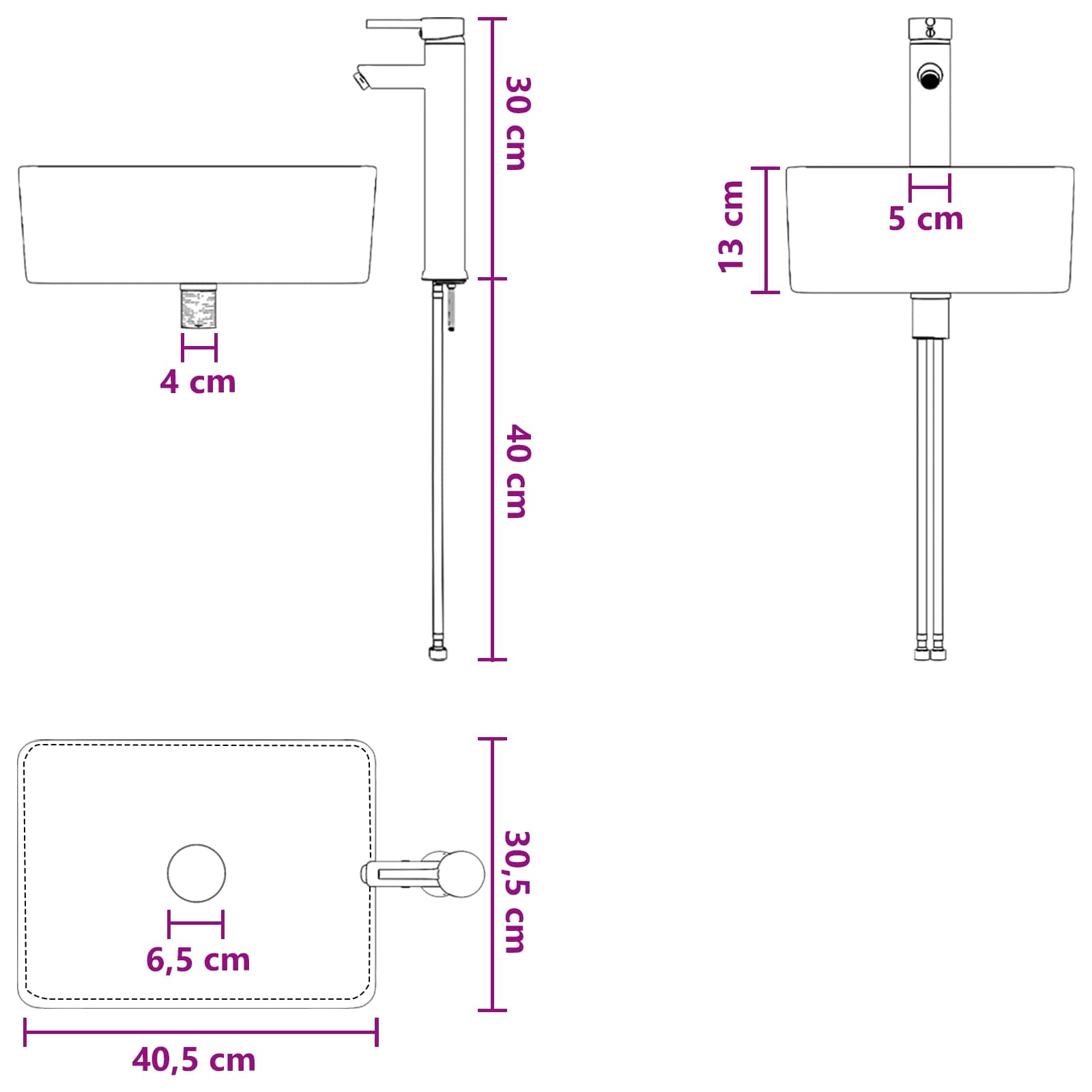 Umivaonik s policom Hrast sonoma 53 x 34,5 x 63 cm