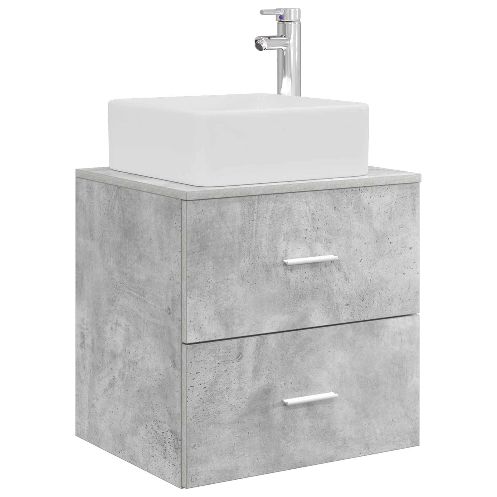 Umivaonik s policom Betonska siva 53 x 34,5 x 63 cm