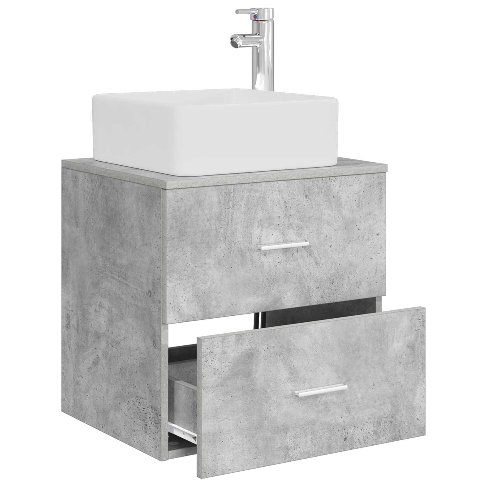 Umivaonik s policom Betonska siva 53 x 34,5 x 63 cm