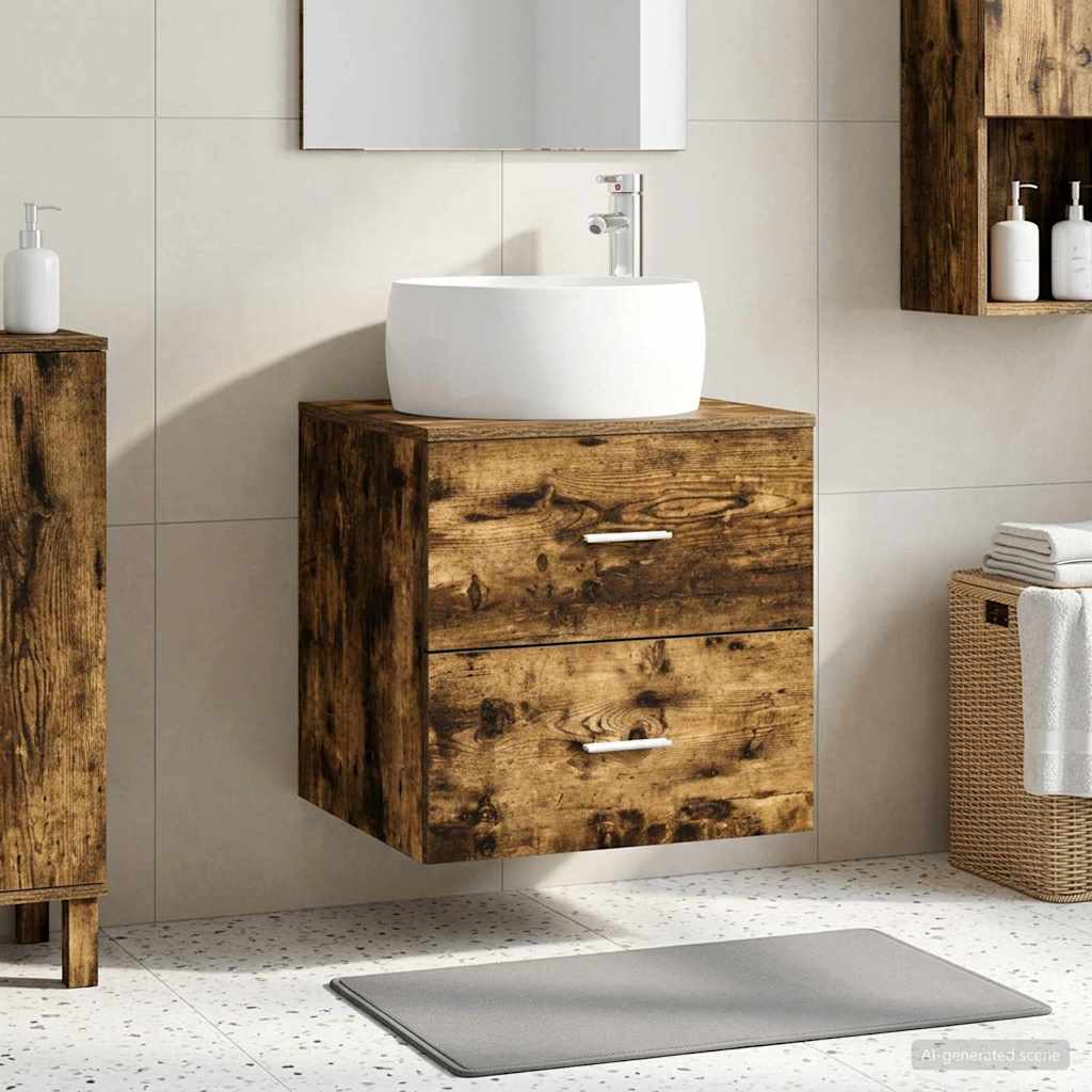 Umivaonik s policom Dimljeni hrast 49,5 x 44,5 x 66 cm