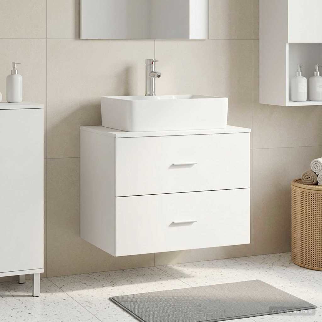 Ormar za kupaonicu montiran na zid Bijela 62,5 x 44,5 x 50 cm