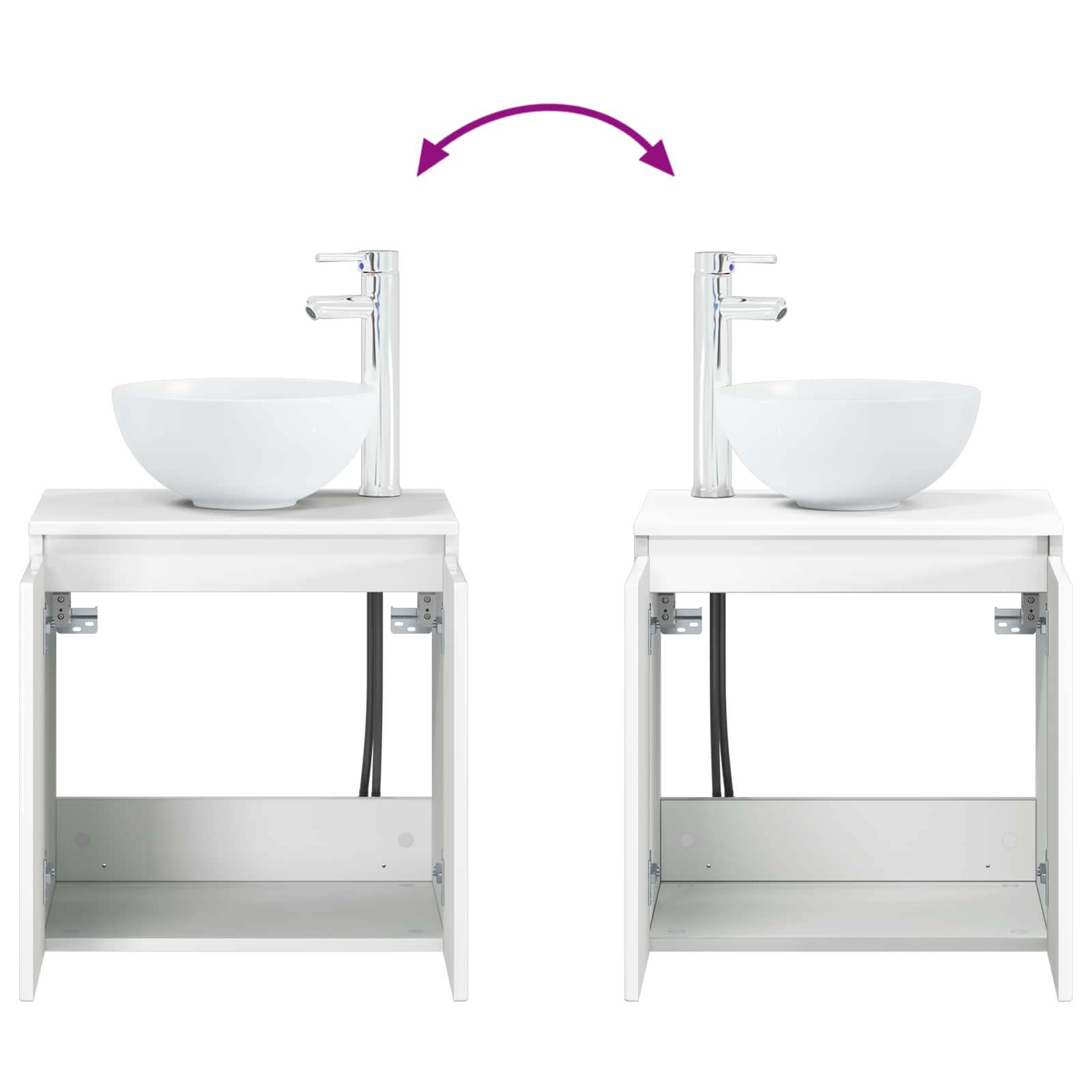 Umivaonik s policom Bijela visokog sjaja 49,5 x 41 x 64,5 cm
