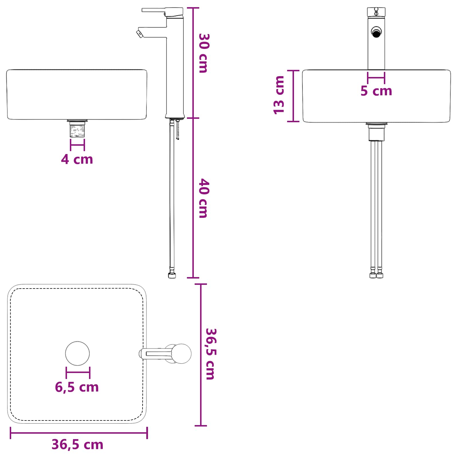 Umivaonik s policom Staro drvo 49,5 x 41 x 63 cm