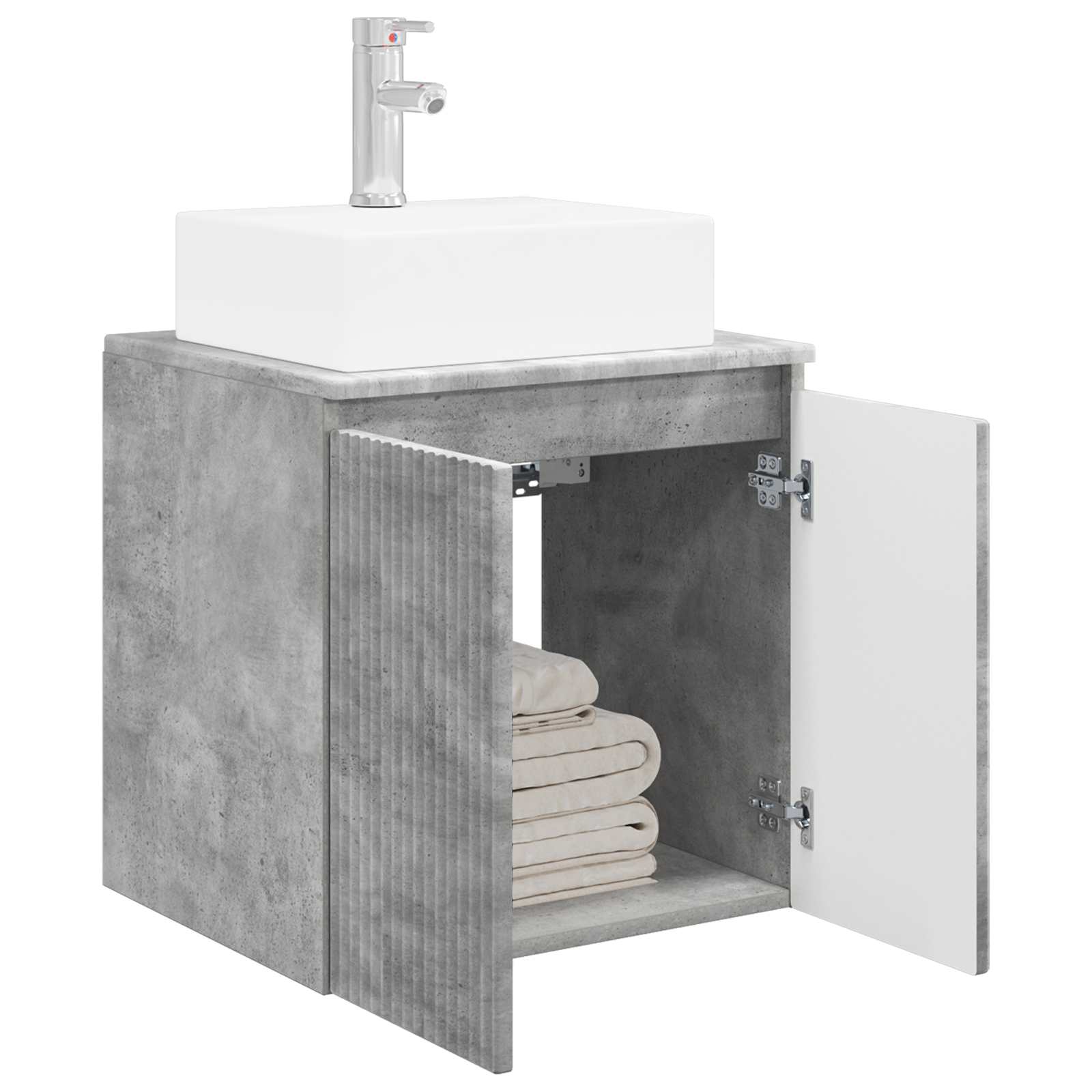 Umivaonik s policom Betonska siva 49,5 x 41 x 62,5 cm