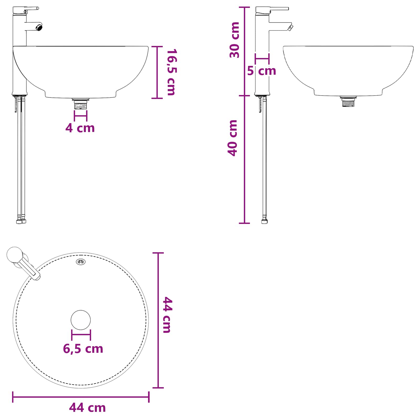 Umivaonik s policom Crna 49,5 x 44,5 x 65 cm Konstruirano drvo