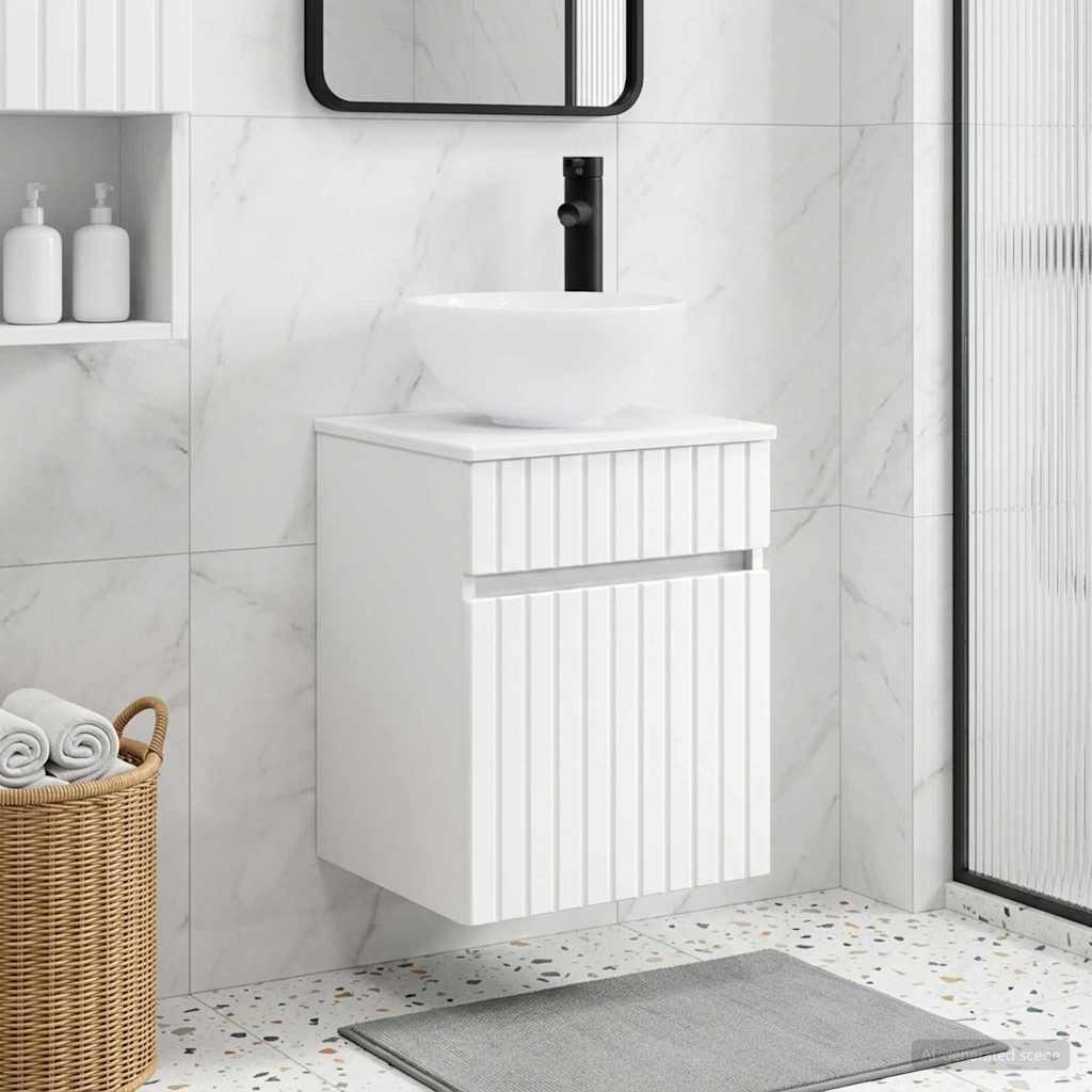 Umivaonik s policom za zid Bijela 39 x 35 x 63 cm
