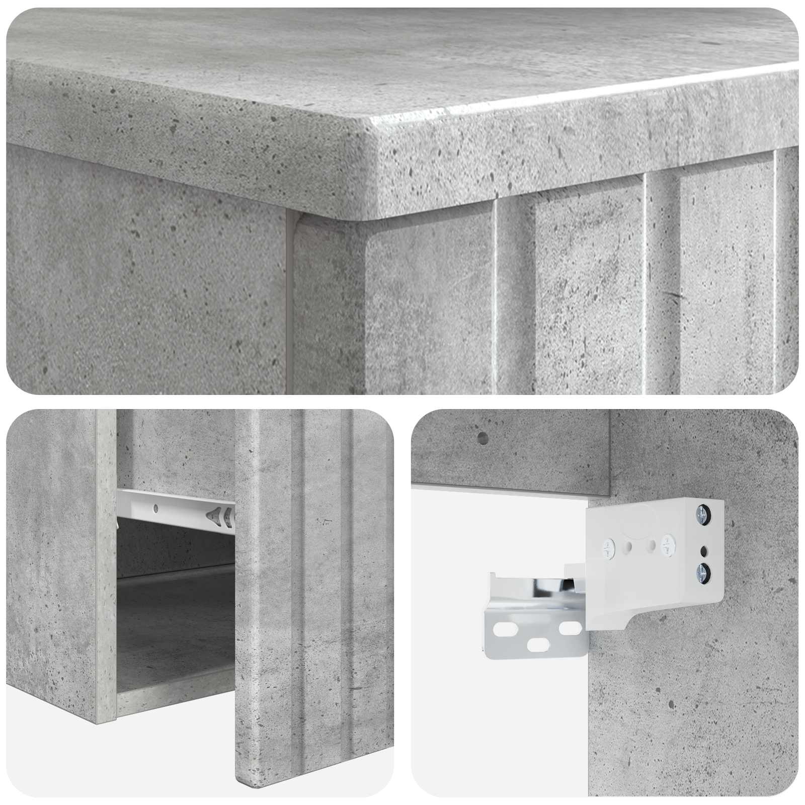 Umivaonik s policom za zid Betonska siva 39 x 35 x 63 cm