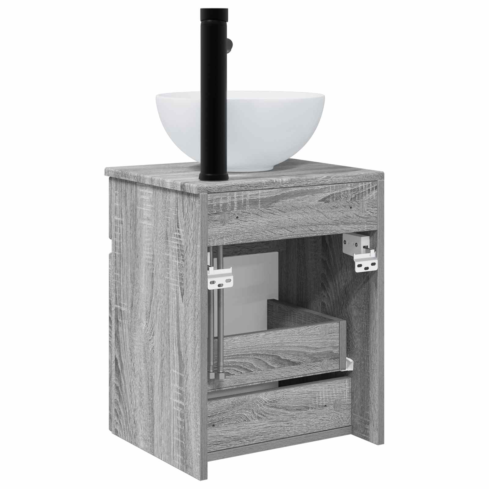 Umivaonik s policom za zid Siva Sonoma 39 x 35 x 63 cm